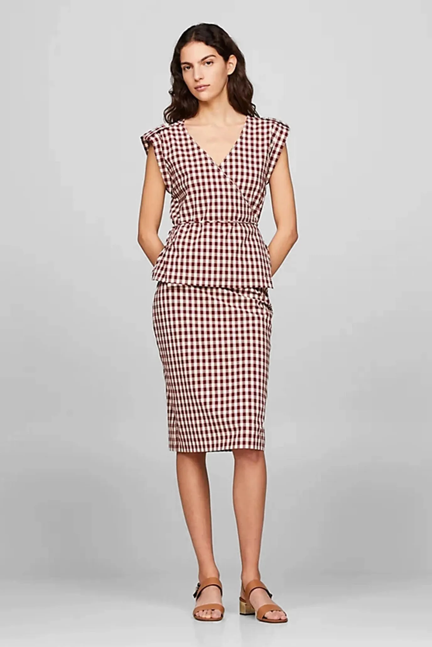 Mayka GINGHAM NS WRAP TOP 2