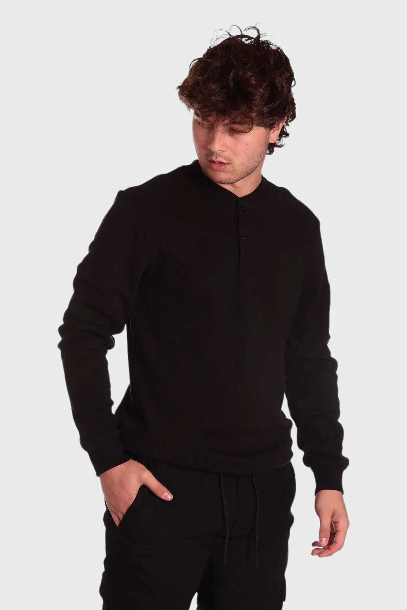 Лонгслив BADGE WAFFLE LS HENLEY 1