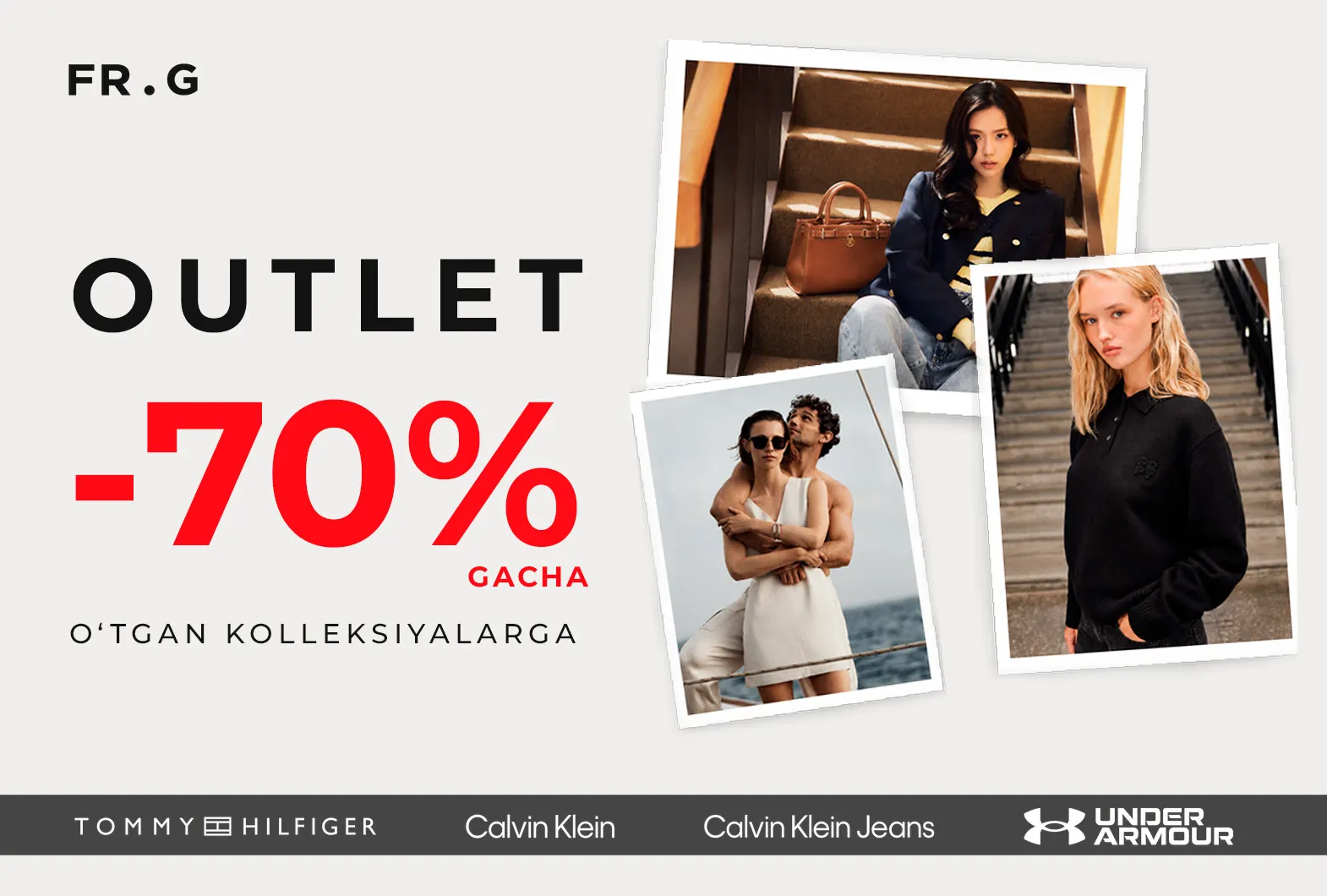 Outlet: O‘tgan kolleksiyalar uchun -70% gacha chegirma