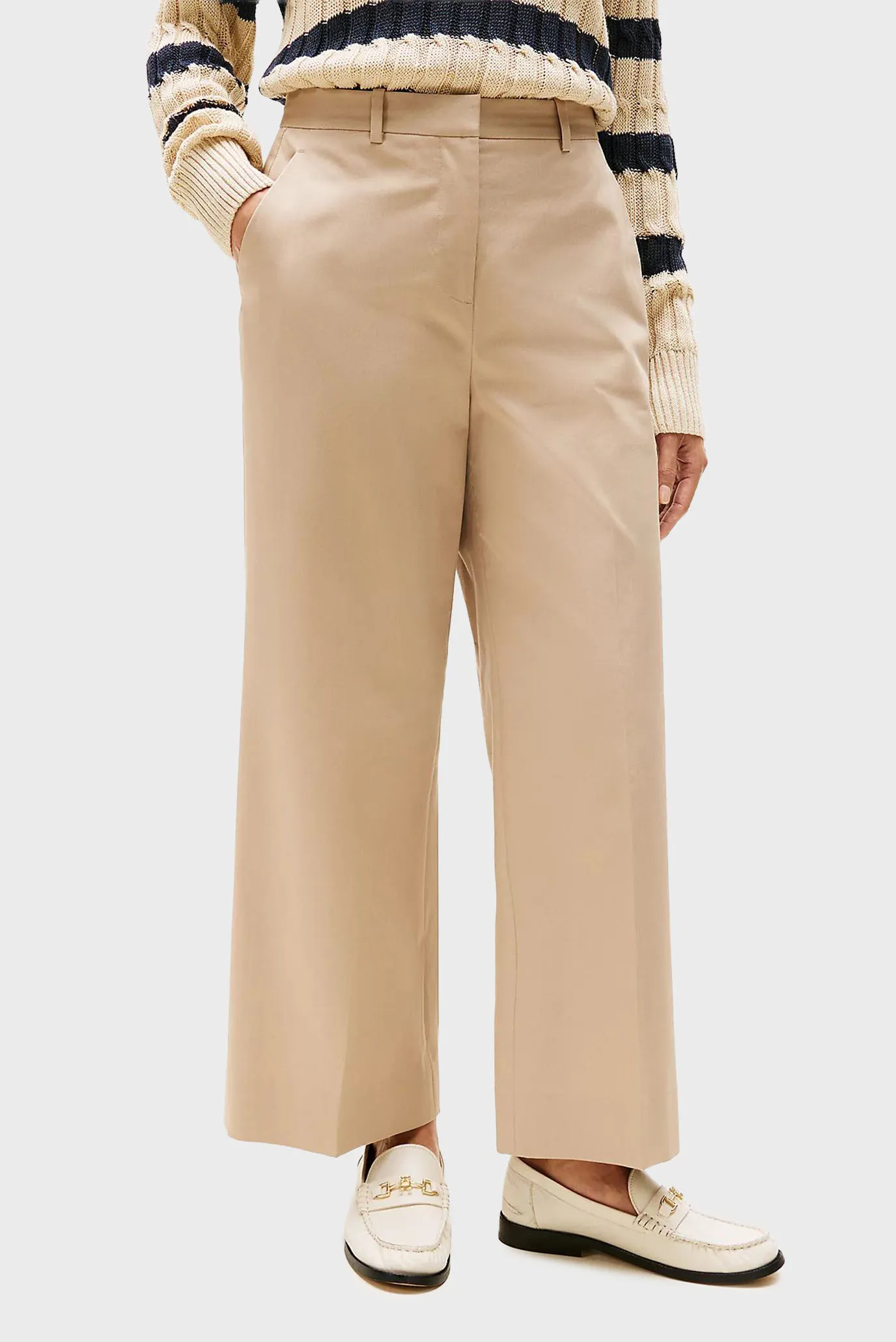 Штаны COTTON WIDE LEG ANKLE CHINO PANT 1