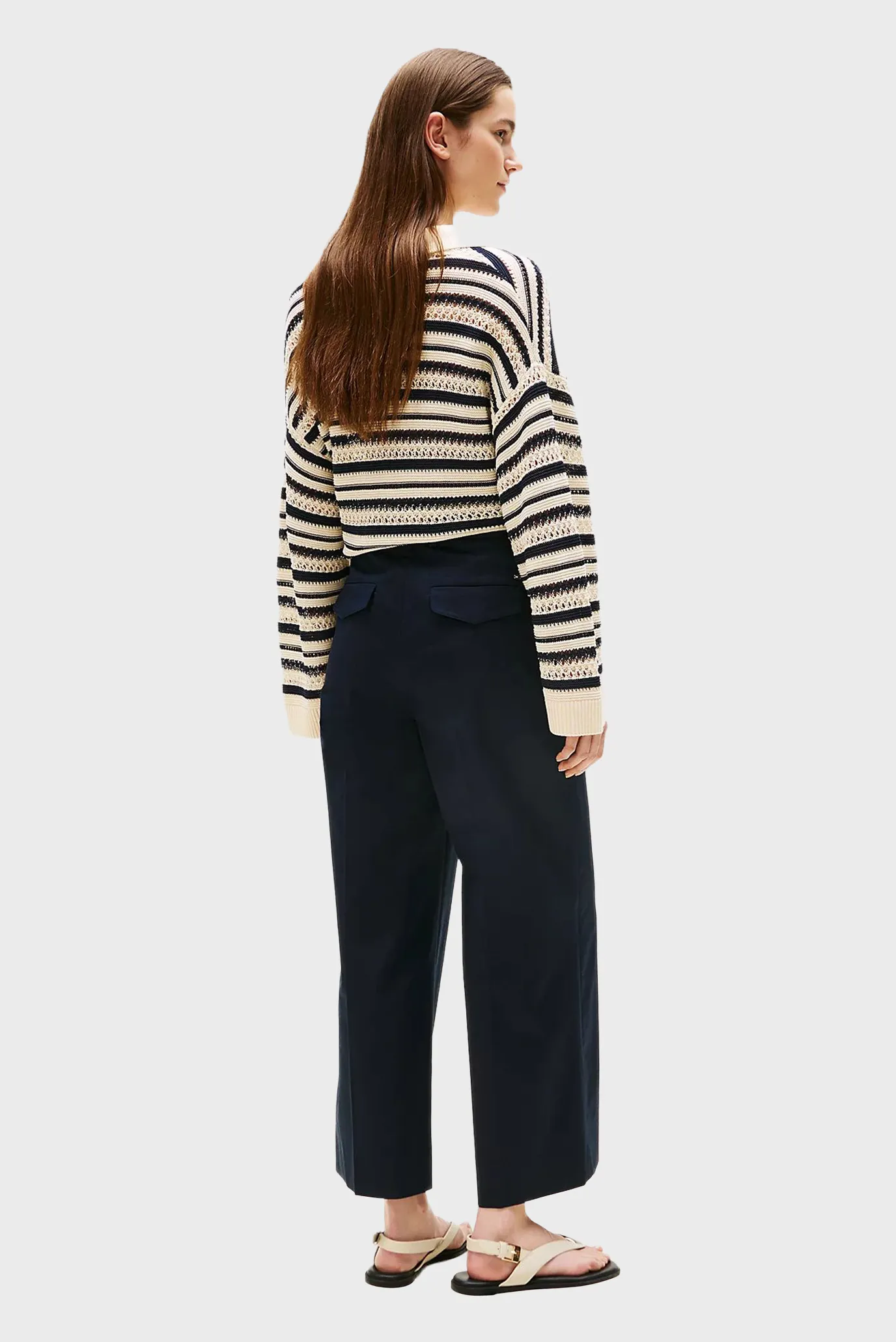 Штаны COTTON WIDE LEG ANKLE CHINO PANT 3