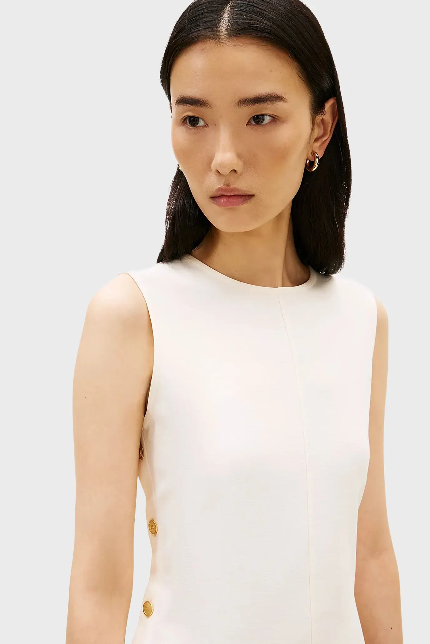 Платье/GOLD BUTTON LONG MIDI DRESS NS 2