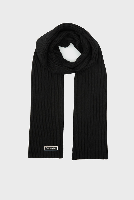 Sharf PATCH CHUNKY RIB COTTON SCARF Calvin Klein Sharf PATCH CHUNKY RIB COTTON SCARF Calvin Klein