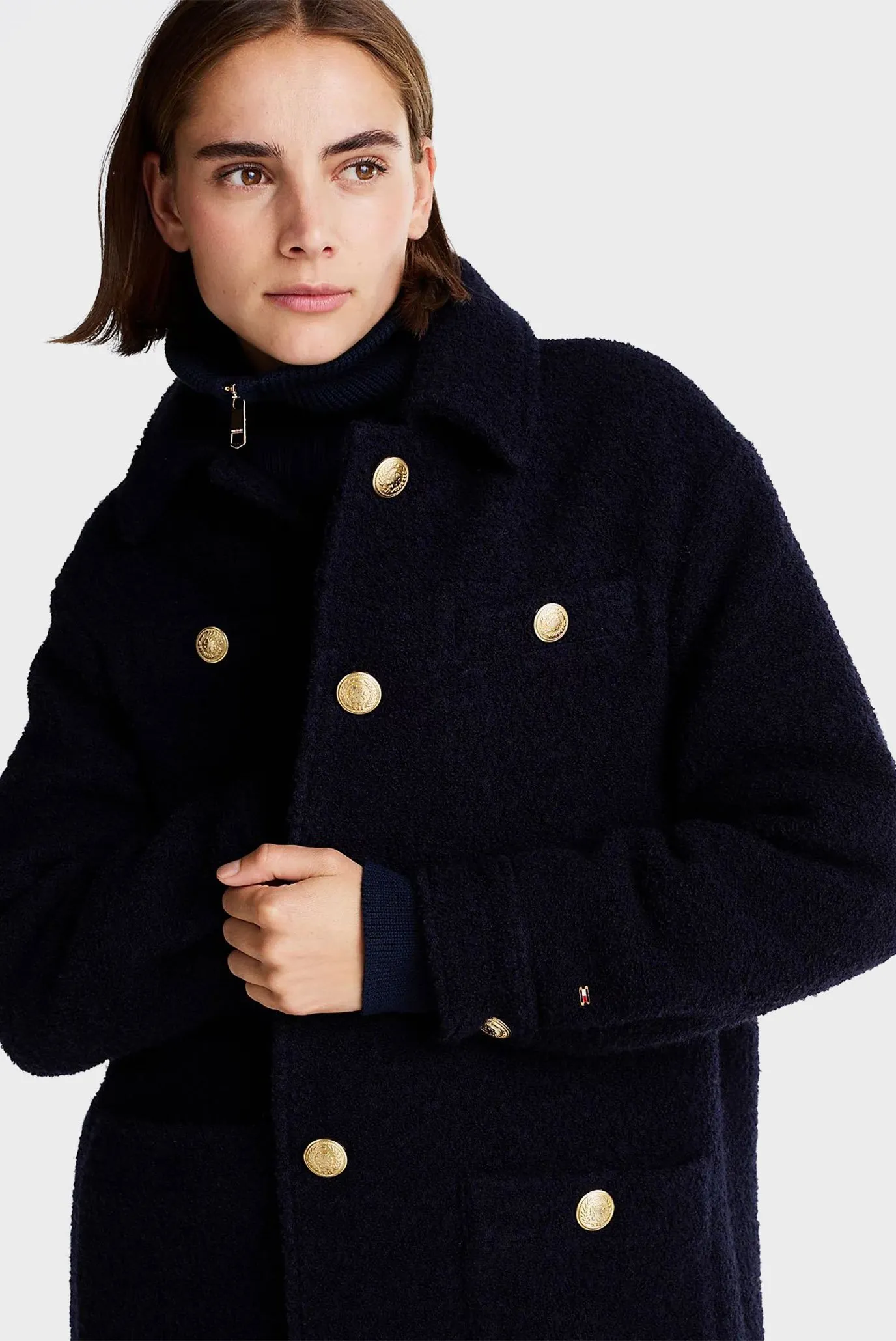 Куртка демисезонная/BOUCLE GOLD BUTTON SHACKET 4