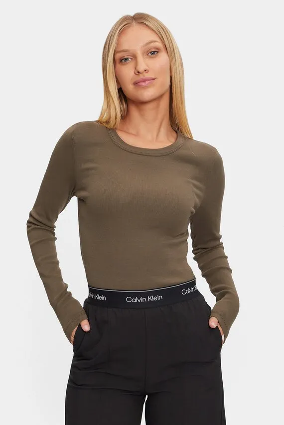Лонгслив WASHED LABEL RIB LONG SLEEVE Calvin Klein Jeans