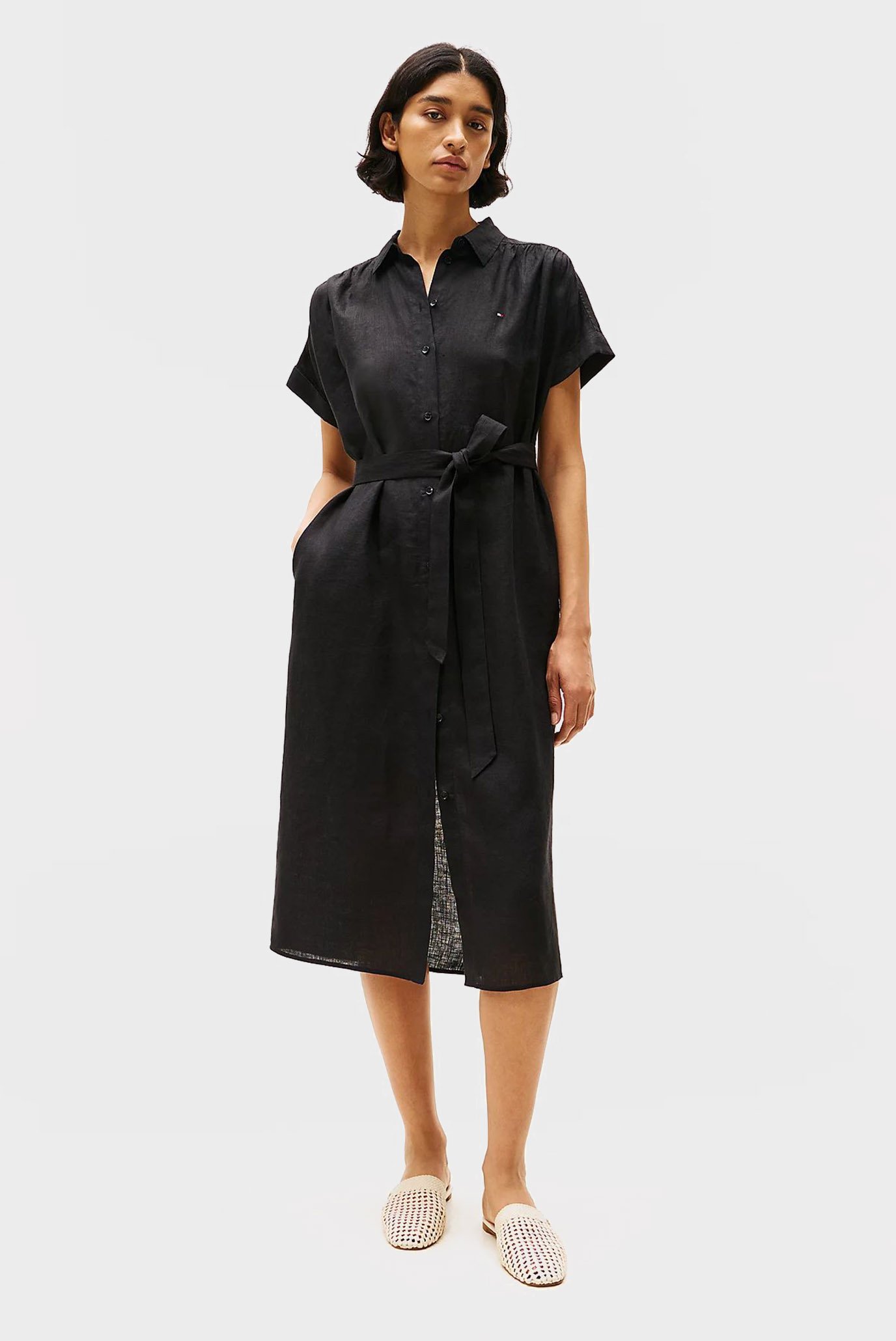 Koʻylak ESS LINEN S S MIDI SHIRT DRESS 1