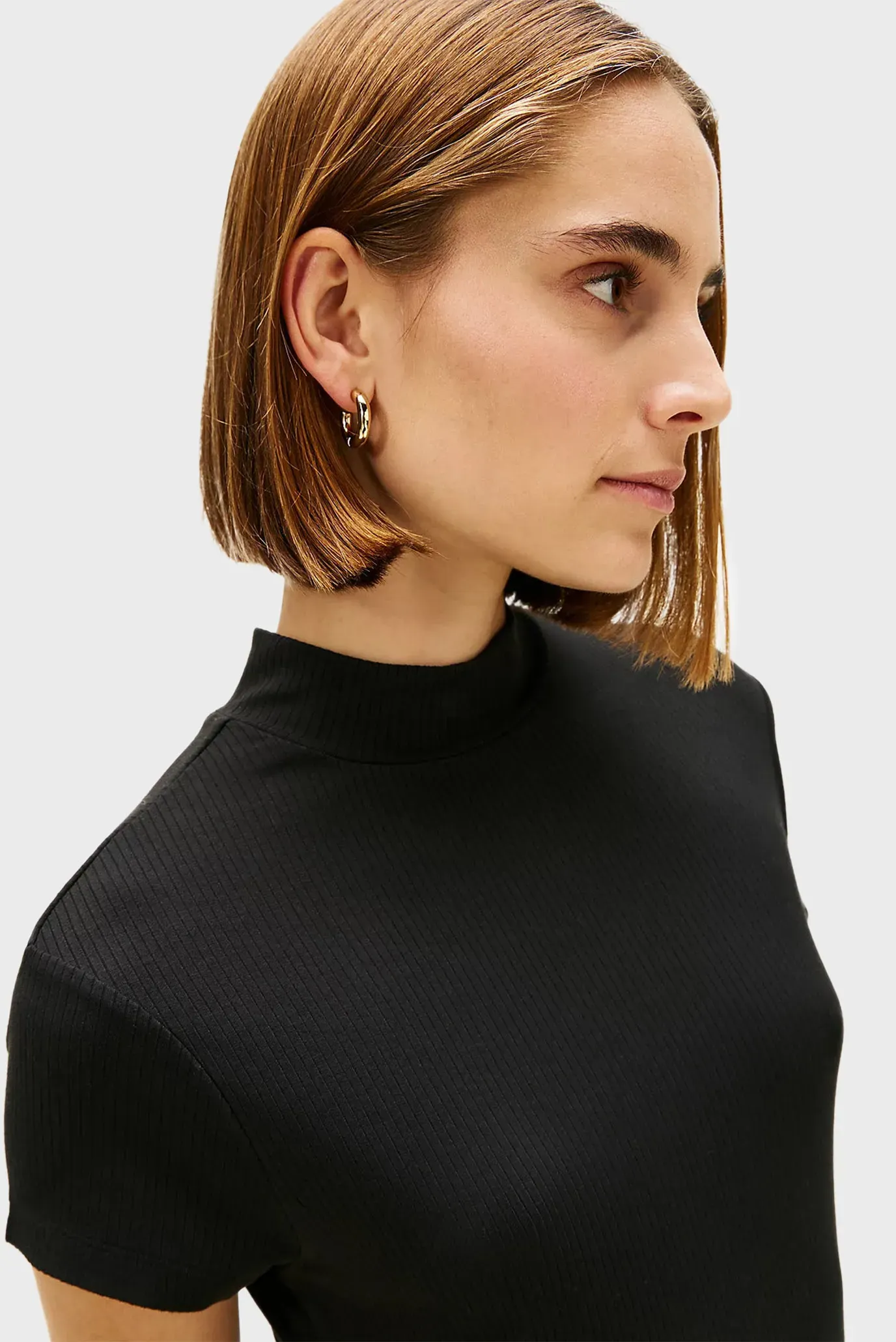 Платье SLIM  5X2 RIB MOCK-NK SS DRS 3