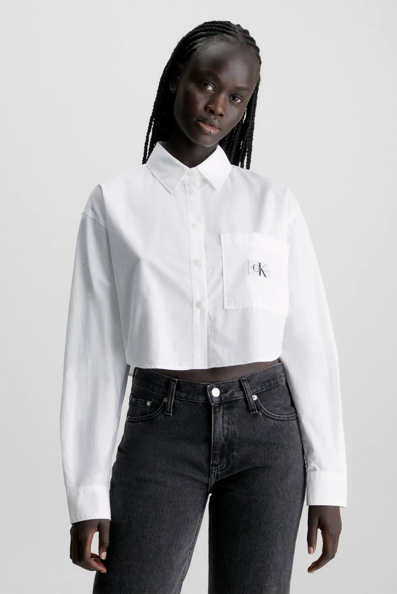 Ko'ylak WOVEN LABEL CROPPED LS SHIRT 1