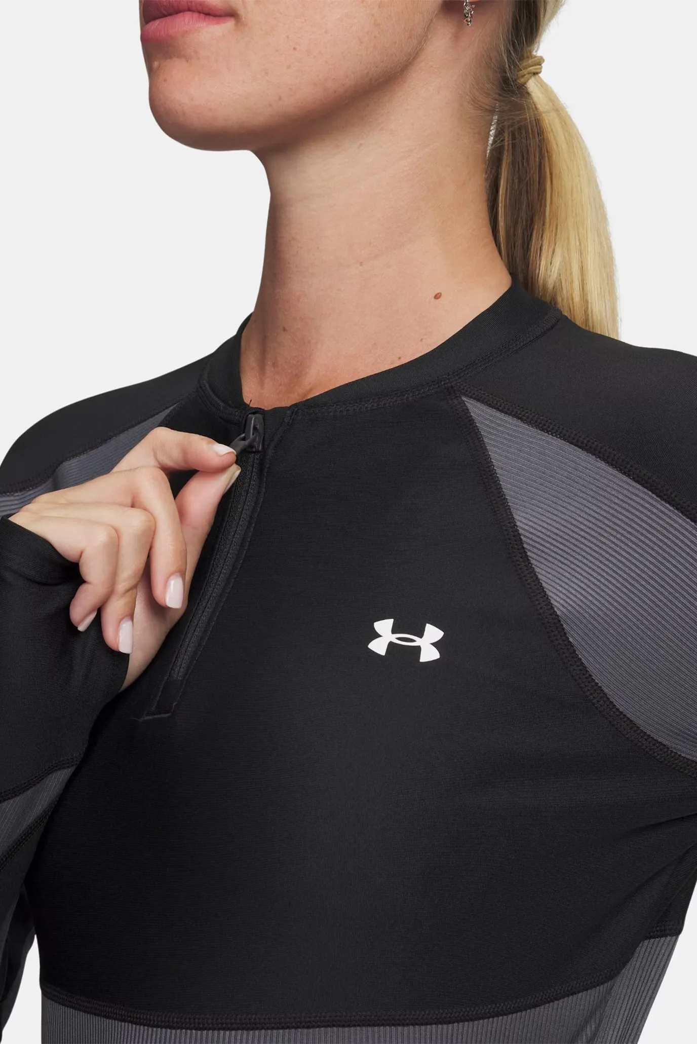 Лонгслив UA HG Rib 1 4 Zip 2