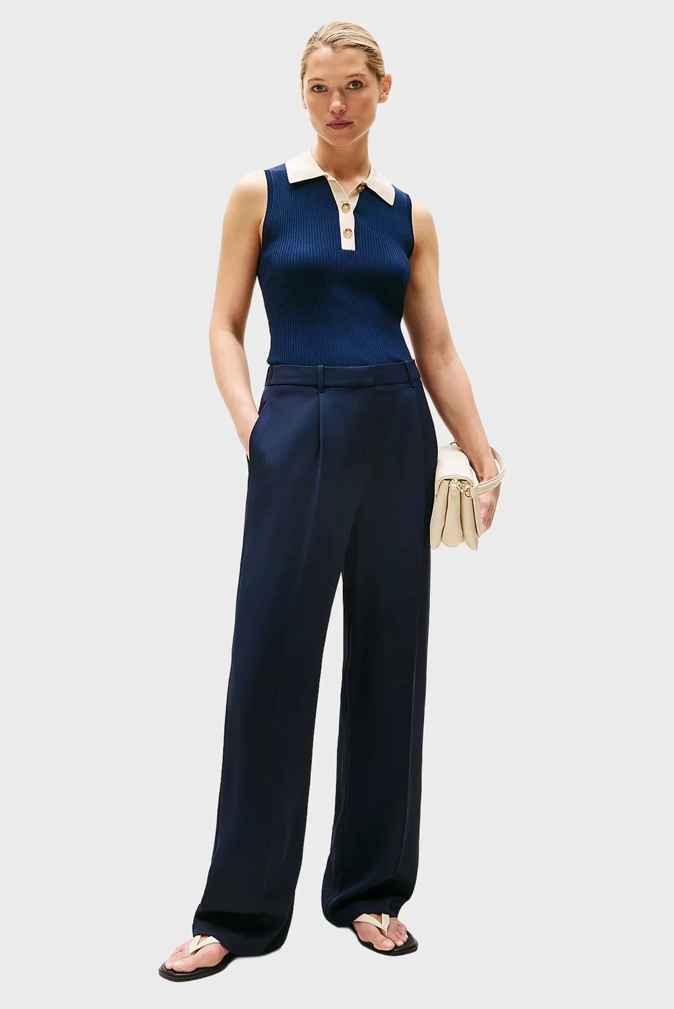 Поло MIXED RIB CONTRAST POLO SL SWT 2