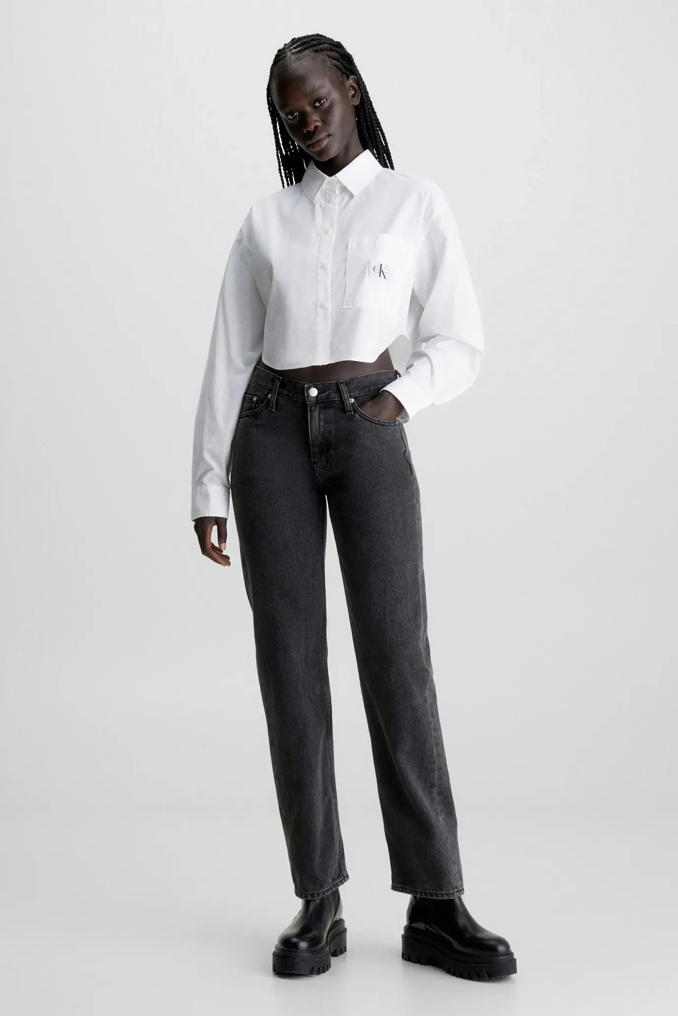 Ko'ylak WOVEN LABEL CROPPED LS SHIRT 2