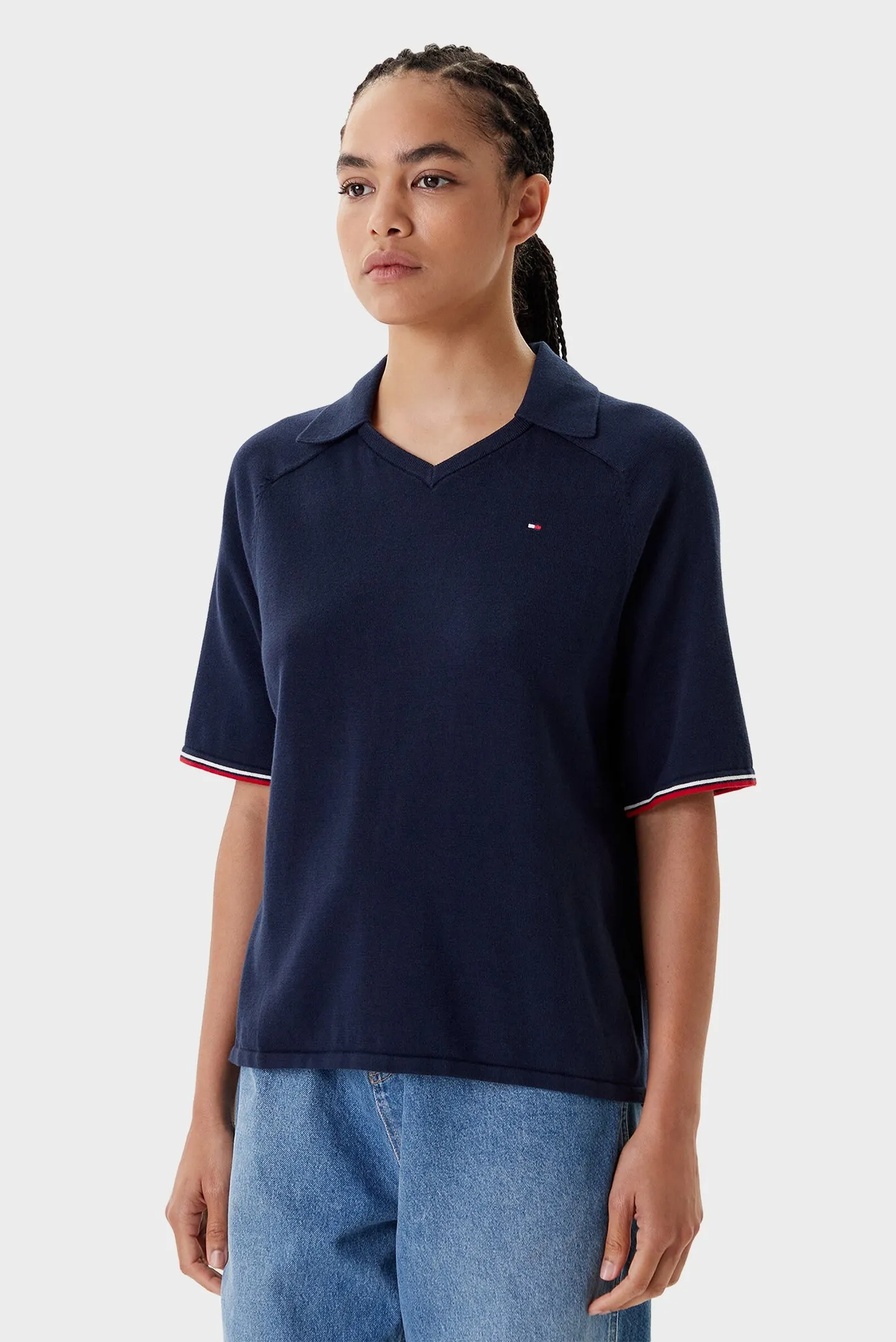 Поло/CO JERSEY STCH POLO V-NK S/S SWT 1