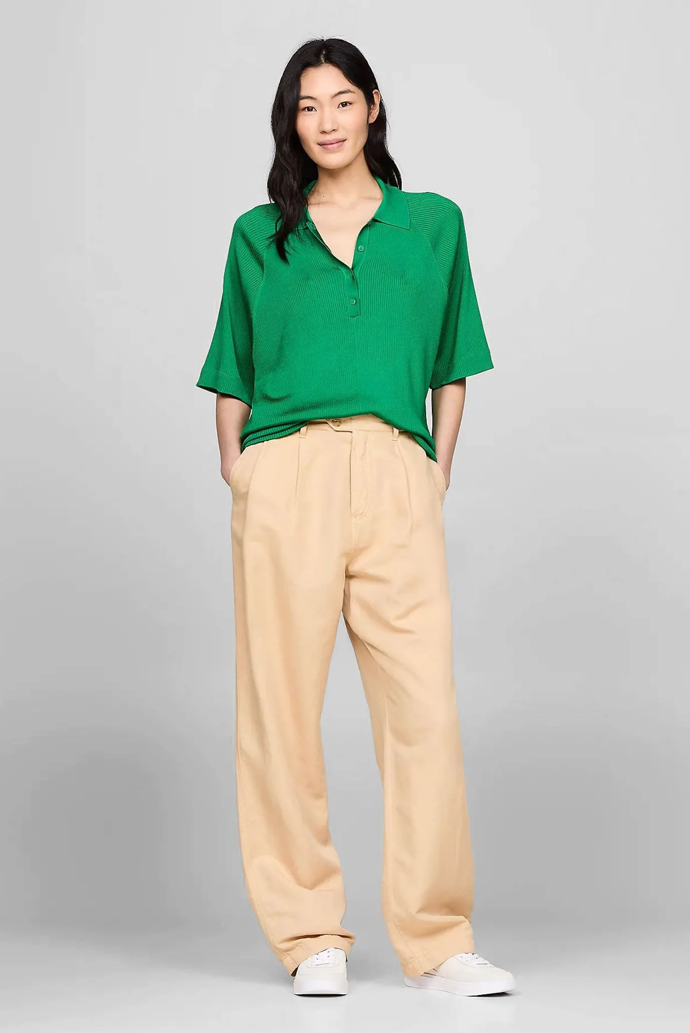 Поло RIB OVERSIZED POLO SWEATER 2