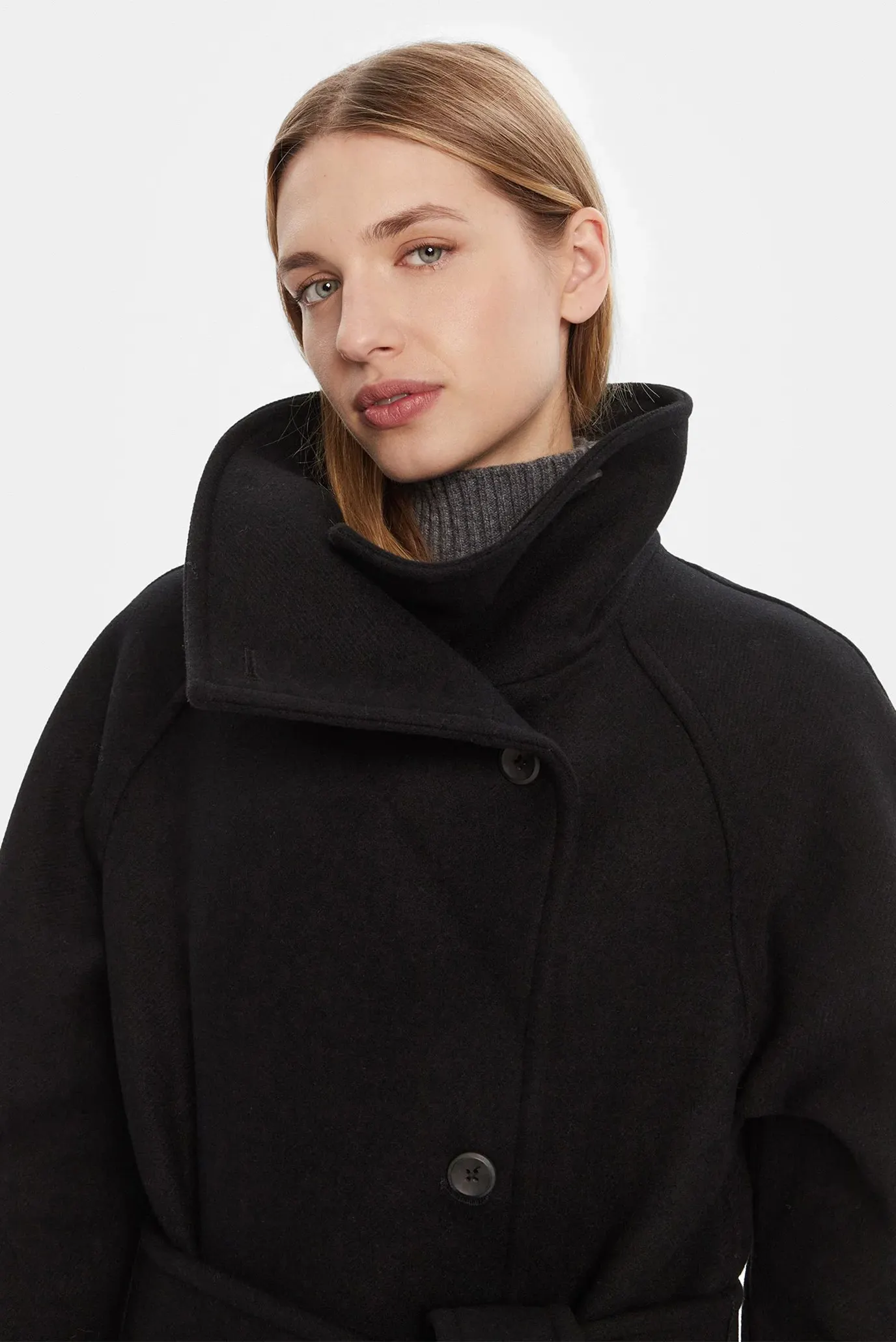 Palto FUNNEL NECK KNEE LENGTH WOOL COA 4