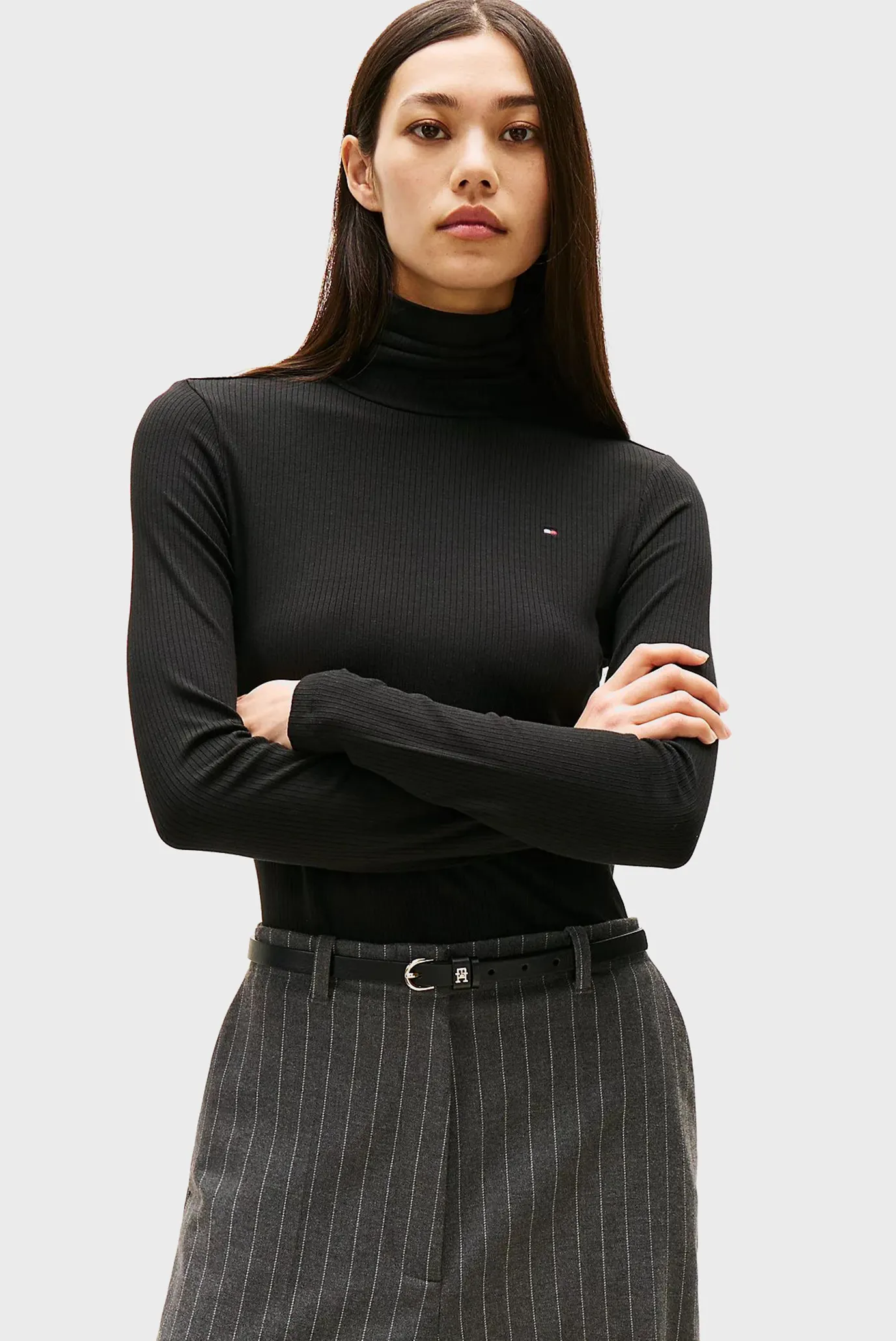 Uzun yengli futbolka SLIM 5X2 RIB ROLL-NK LS 1