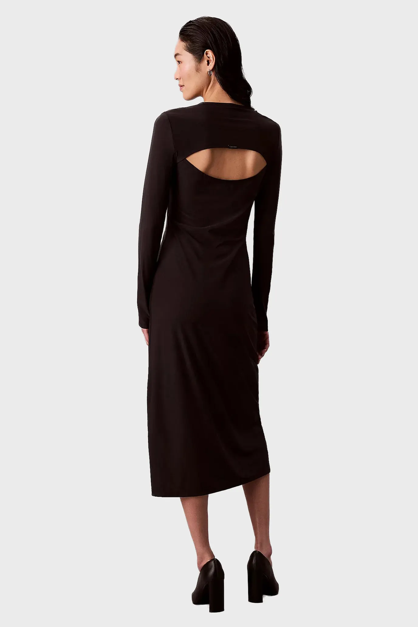Koʻylak LS CREPE CUTOUT BACK MIDI DRESS 2
