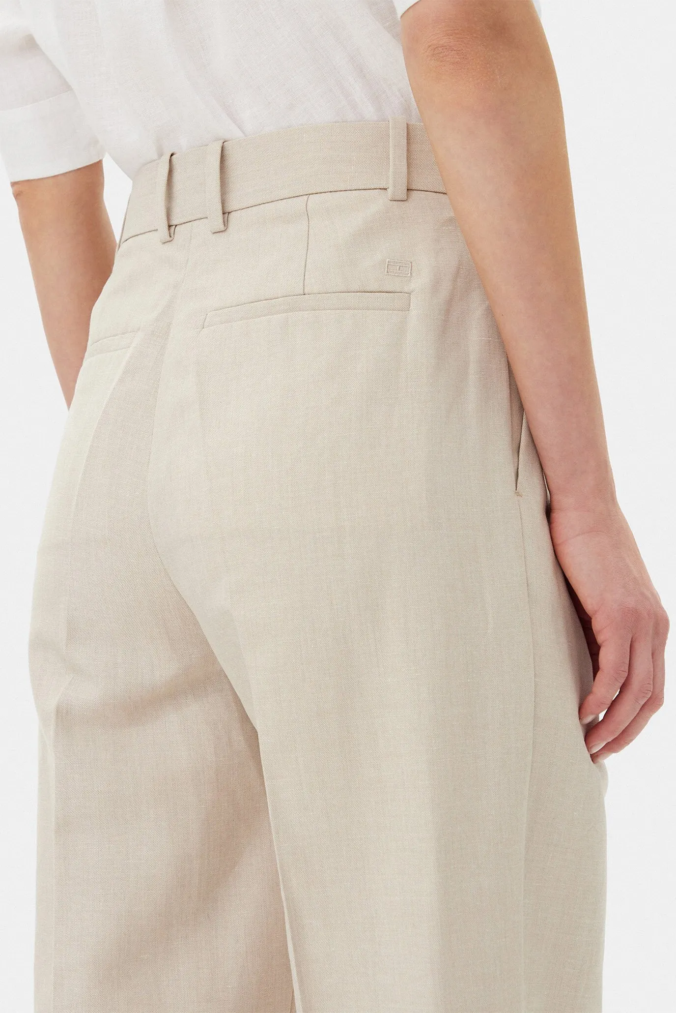 Брюки LINEN MIX PLEATED TAPERED PANTS 5