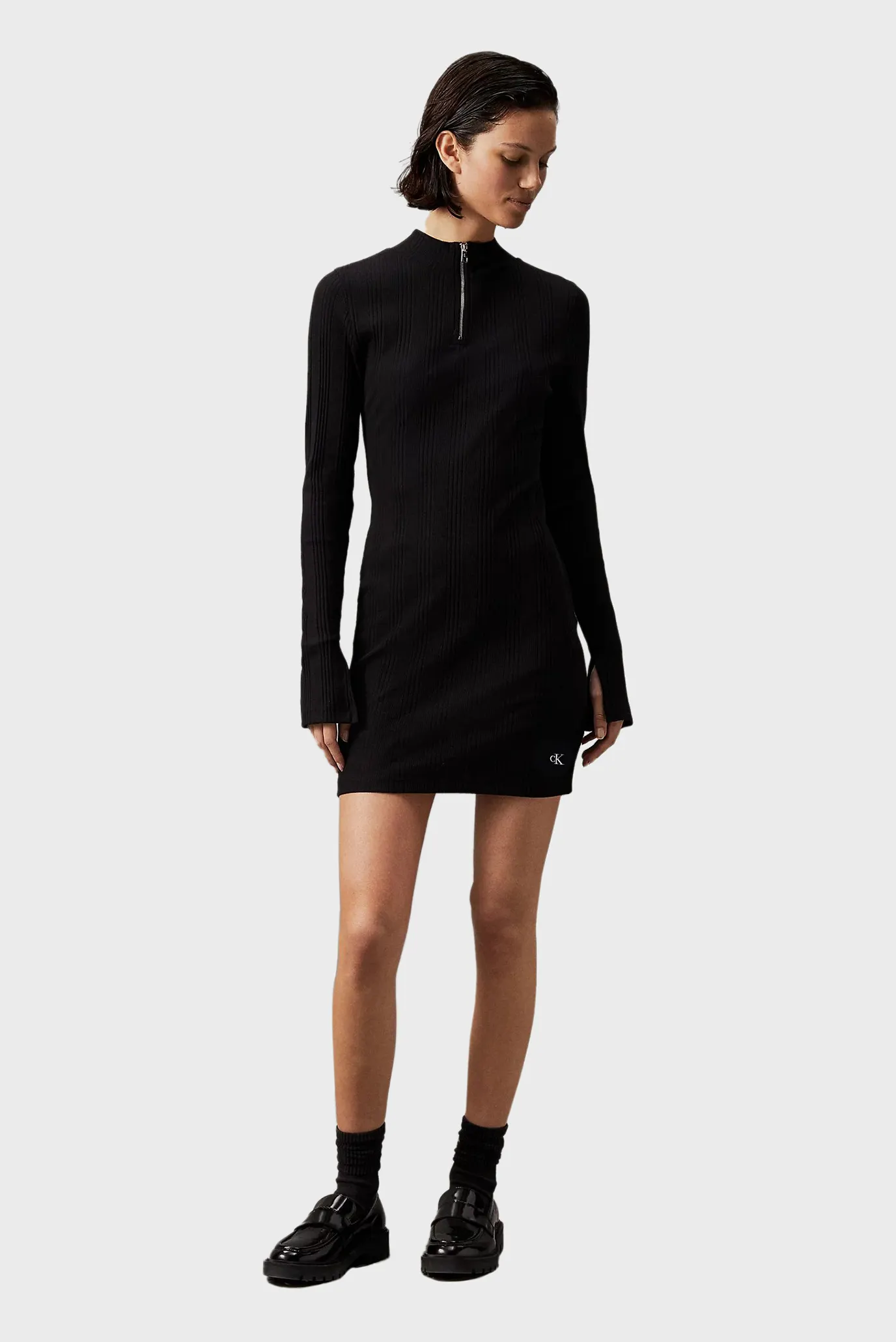 Платье VARIEGTAED RIB HALF ZIP LS DRESS 1