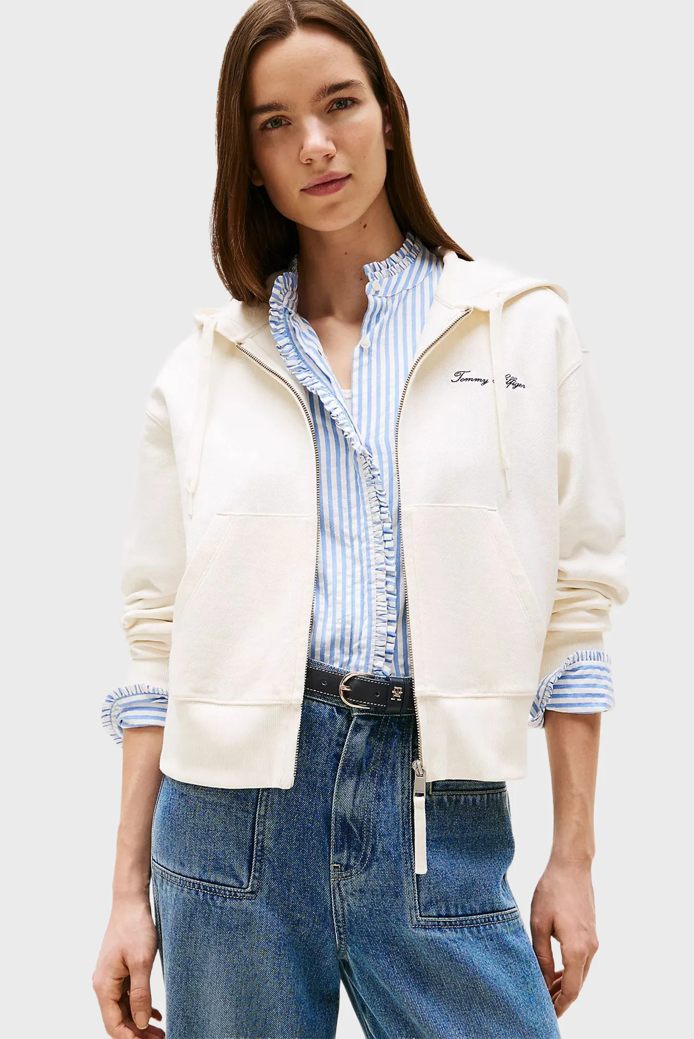 Reglan SCRIPT REG PIQUE ZIP-UP HOODIE 1