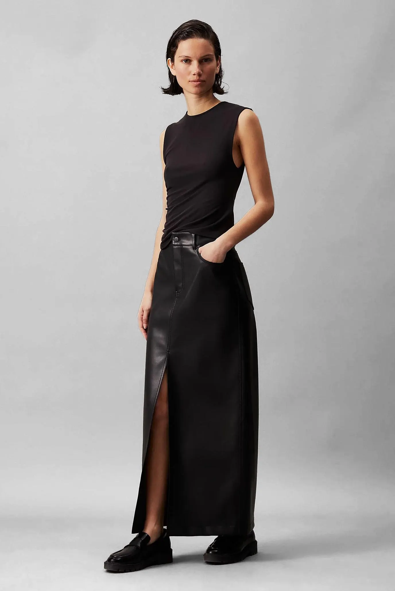 Юбка FAUX LEATHER MAXI SKIRT 2