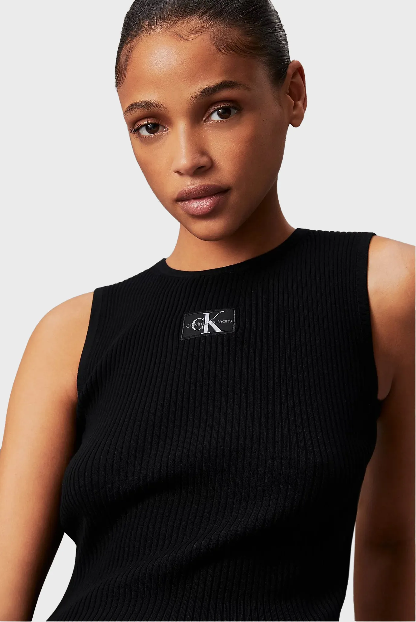 Top WOVEN LABEL SWEATER TANK TOP 4