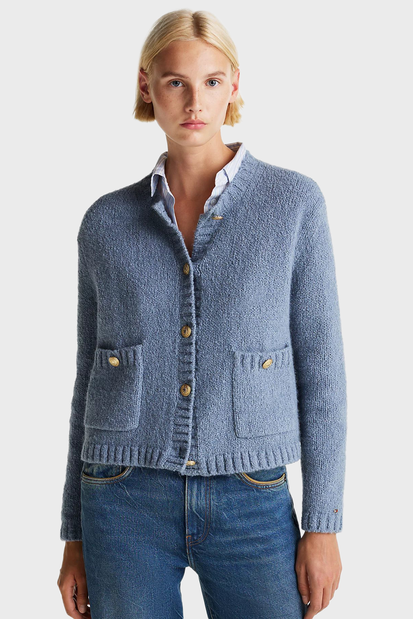 KardiganTEXTURED GOLD BUTTON LADY JACKET 1