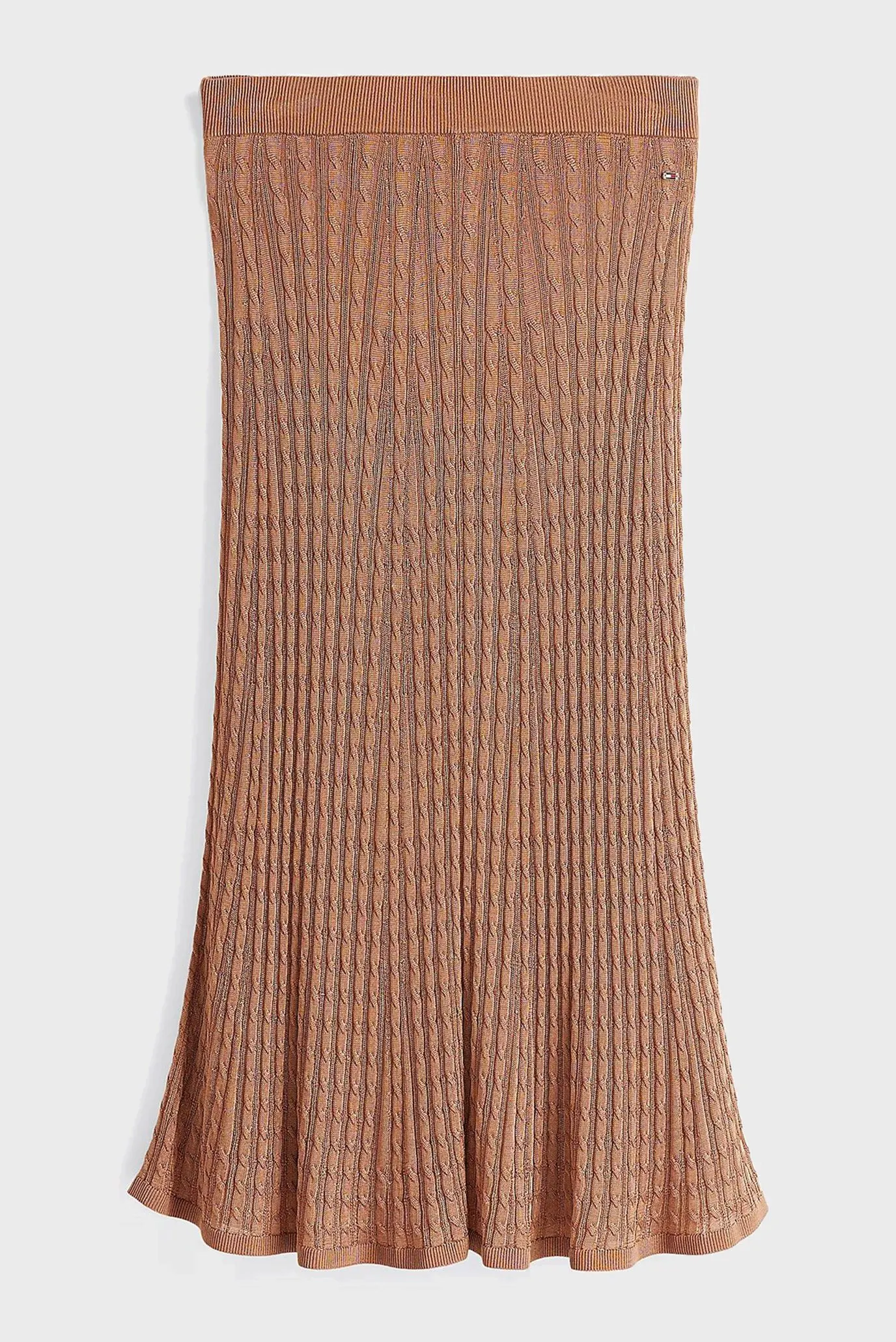 Yubka RAYON CABLE MIDI FLARED SKIRT 5