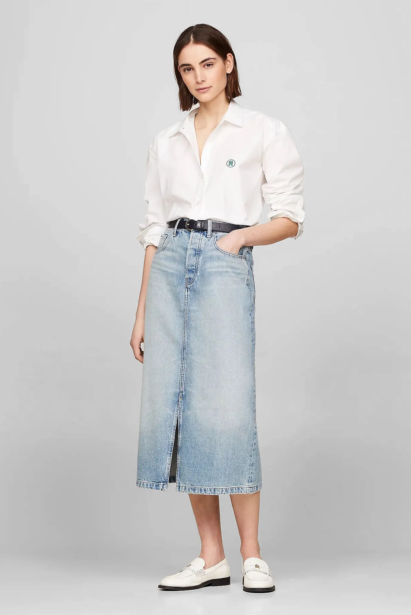 Юбка DNM MIDI STRAIGHT SKIRT HW ASH 2
