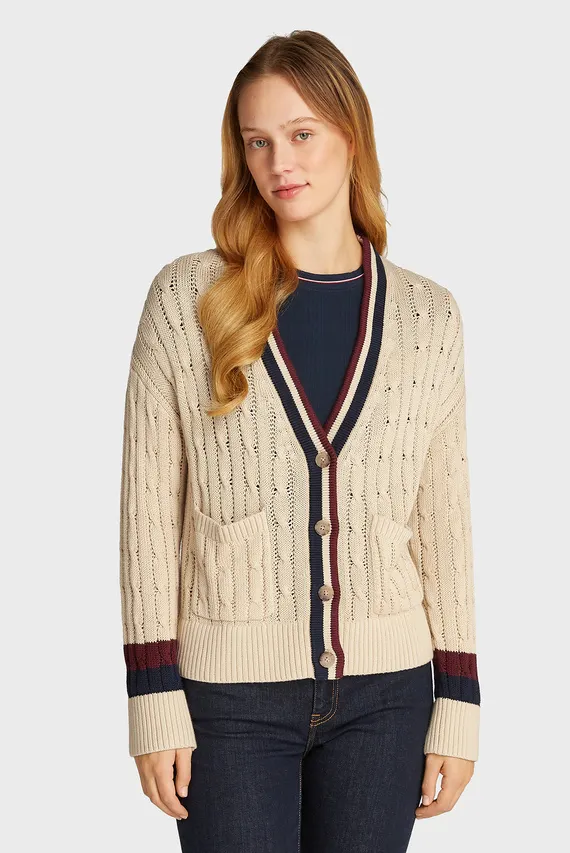 KardiganVARSITY CABLE CARDI LS V-NK Tommy Hilfiger