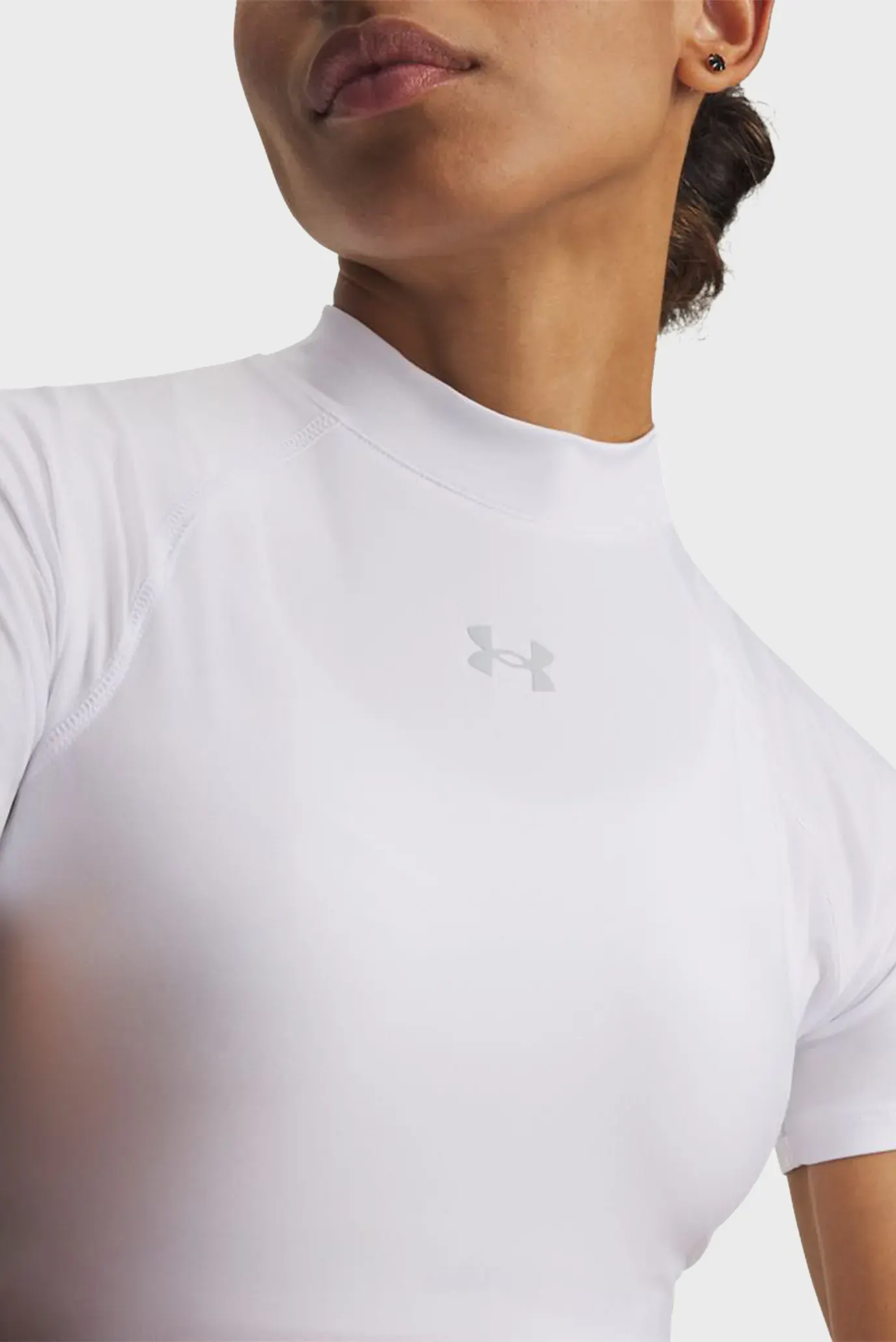 Top/HeatGear Crop Mock SS-WHT 3