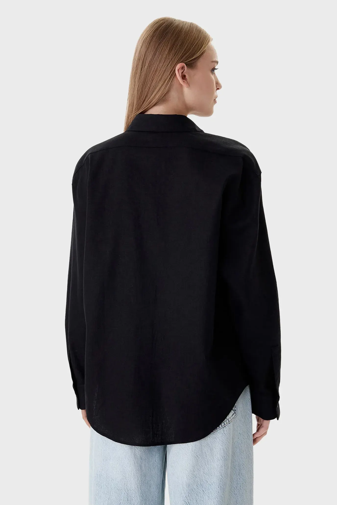 Ko'ylak/Cotton Linen Roll Tab Shirt 3