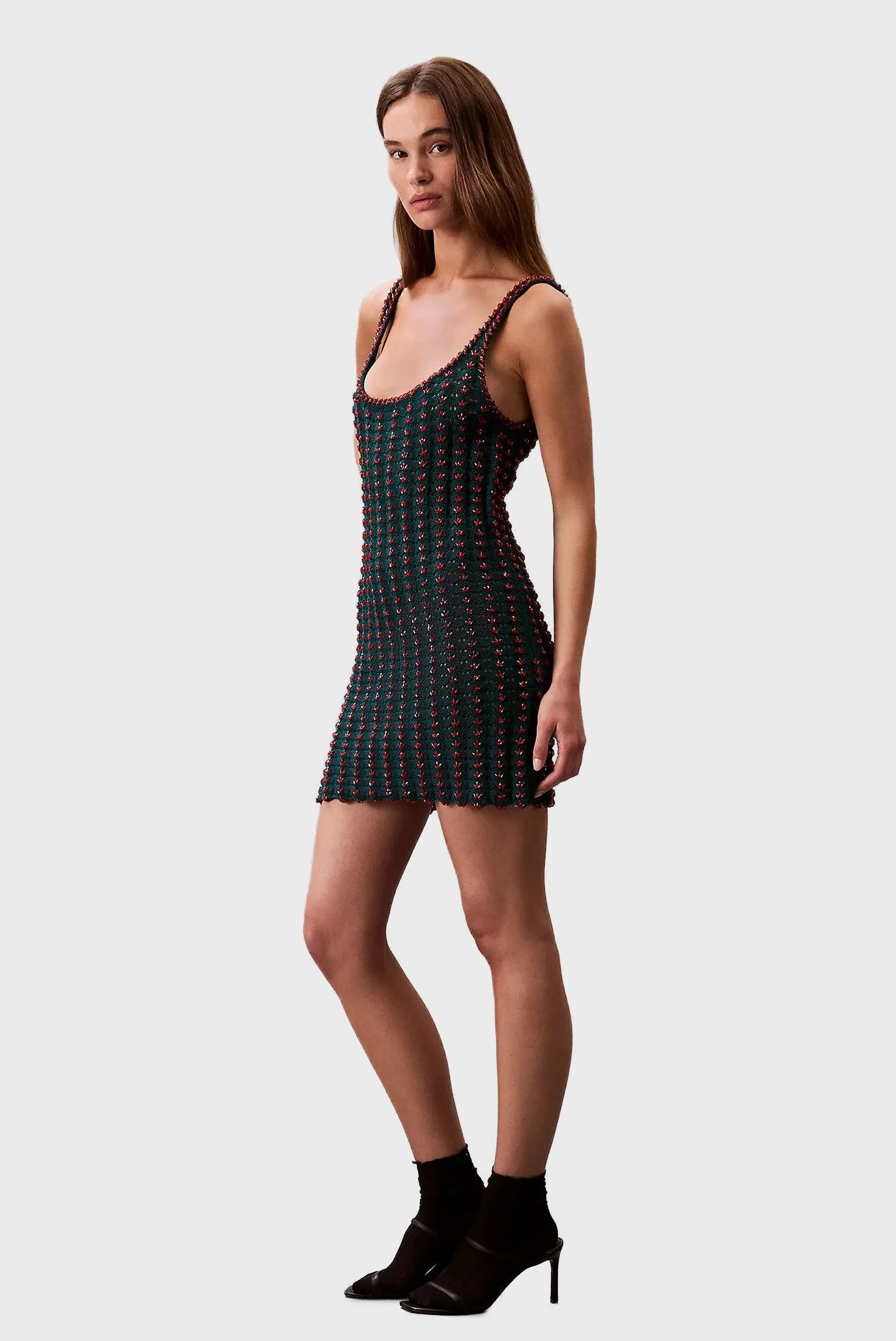 Koʻylak Crochet Beaded Tank Mini Dress 3
