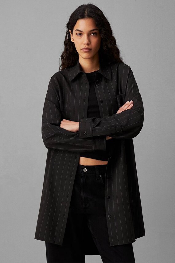 Koʻylak SOFT CREPE PINSTRIPE SHIRT DRESS Calvin Klein Jeans Koʻylak SOFT CREPE PINSTRIPE SHIRT DRESS Calvin Klein Jeans