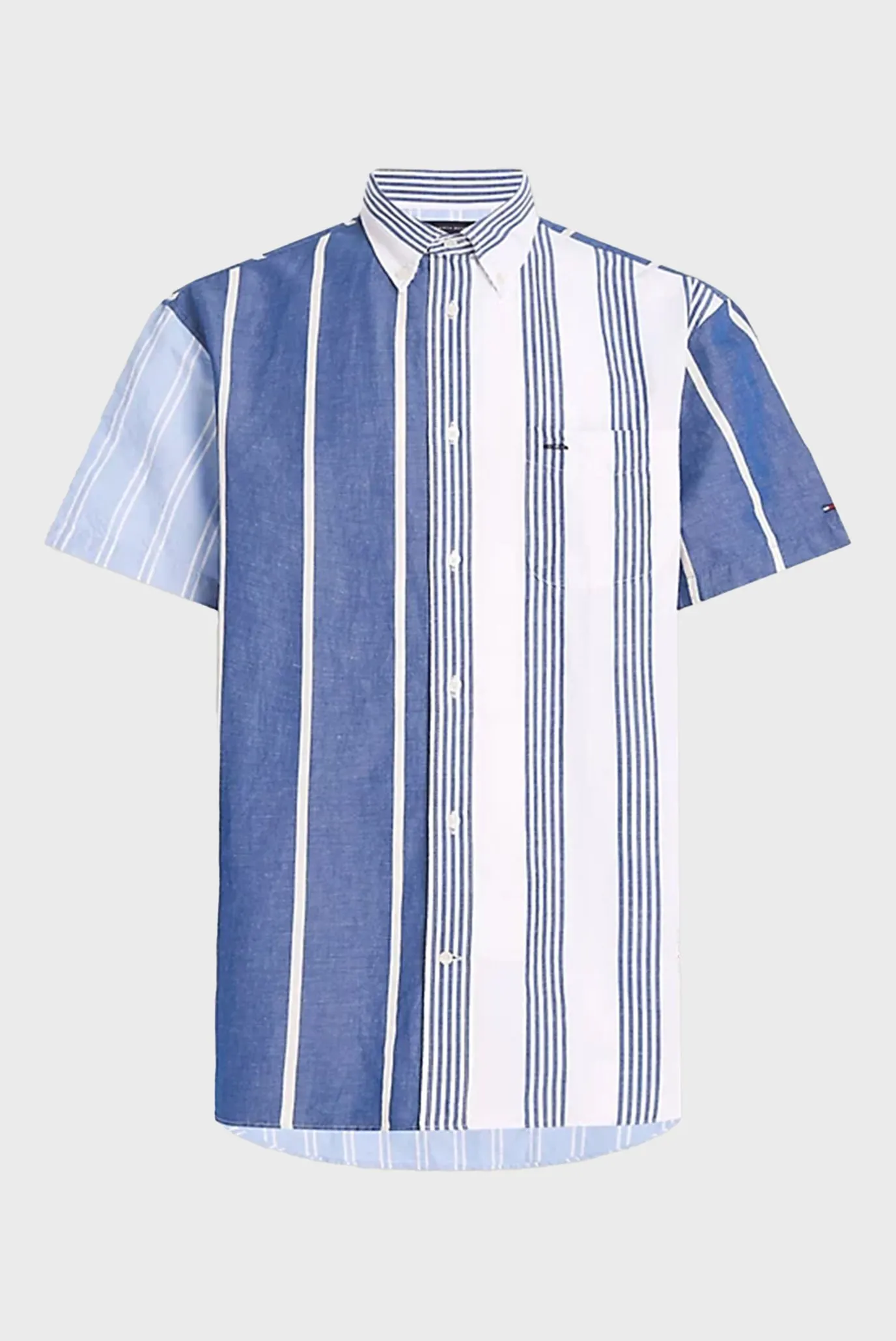 Yengi kalta ko'ylak LINEN BLOCKING STRIPE SHIRT S S 5