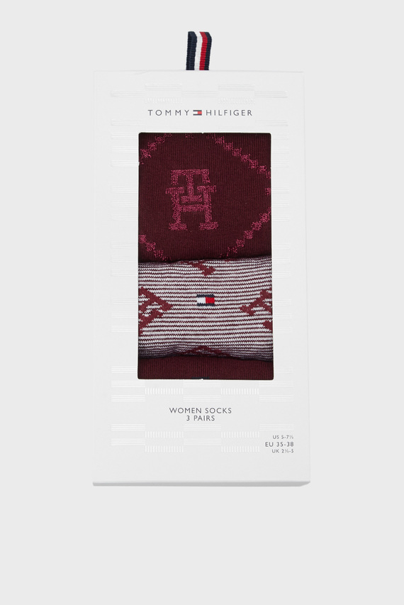 Paypoqlar to'plami TH WOMEN SOCK 3P MONOGRAM GIFTBOX Tommy Hilfiger