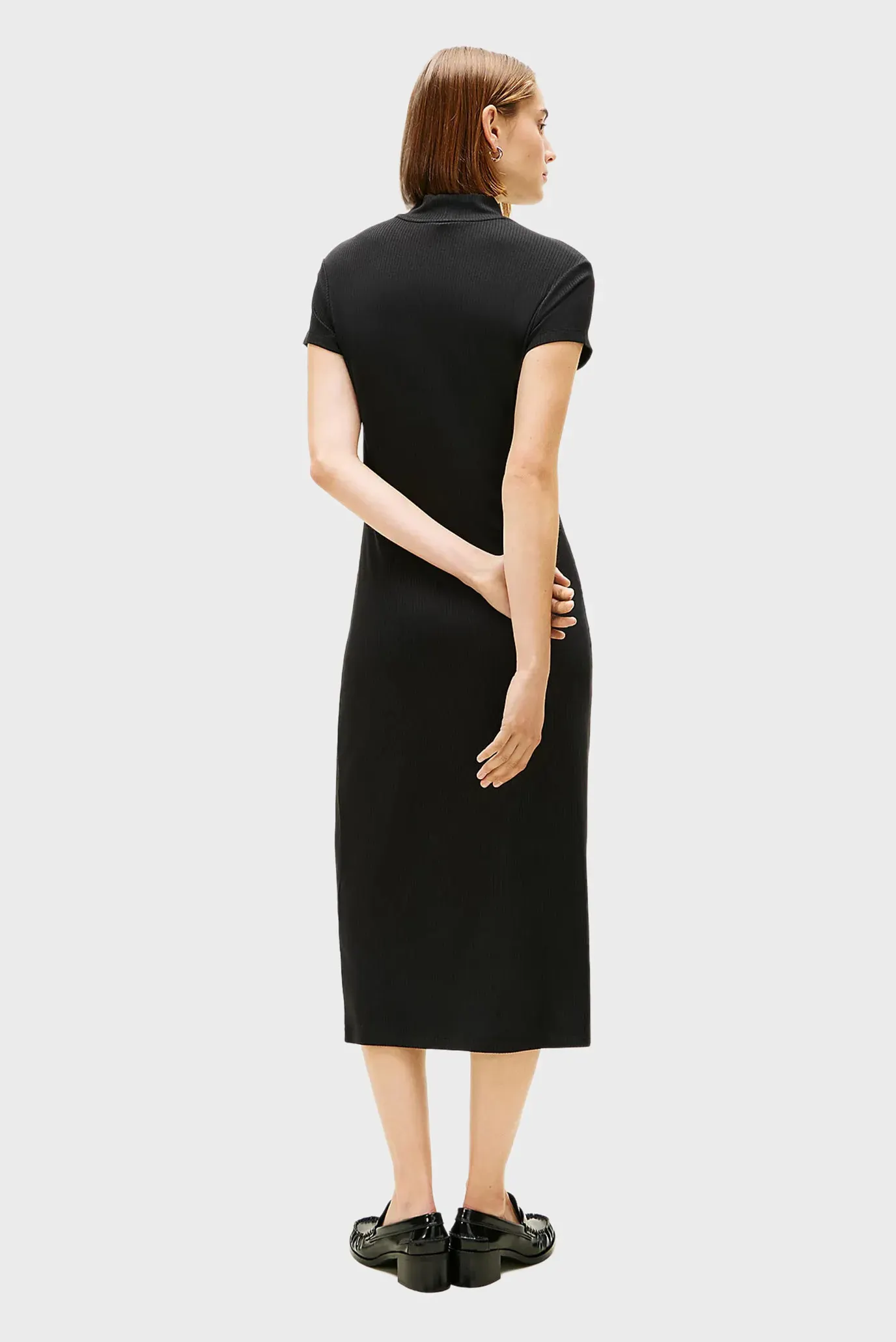 Платье SLIM  5X2 RIB MOCK-NK SS DRS 2