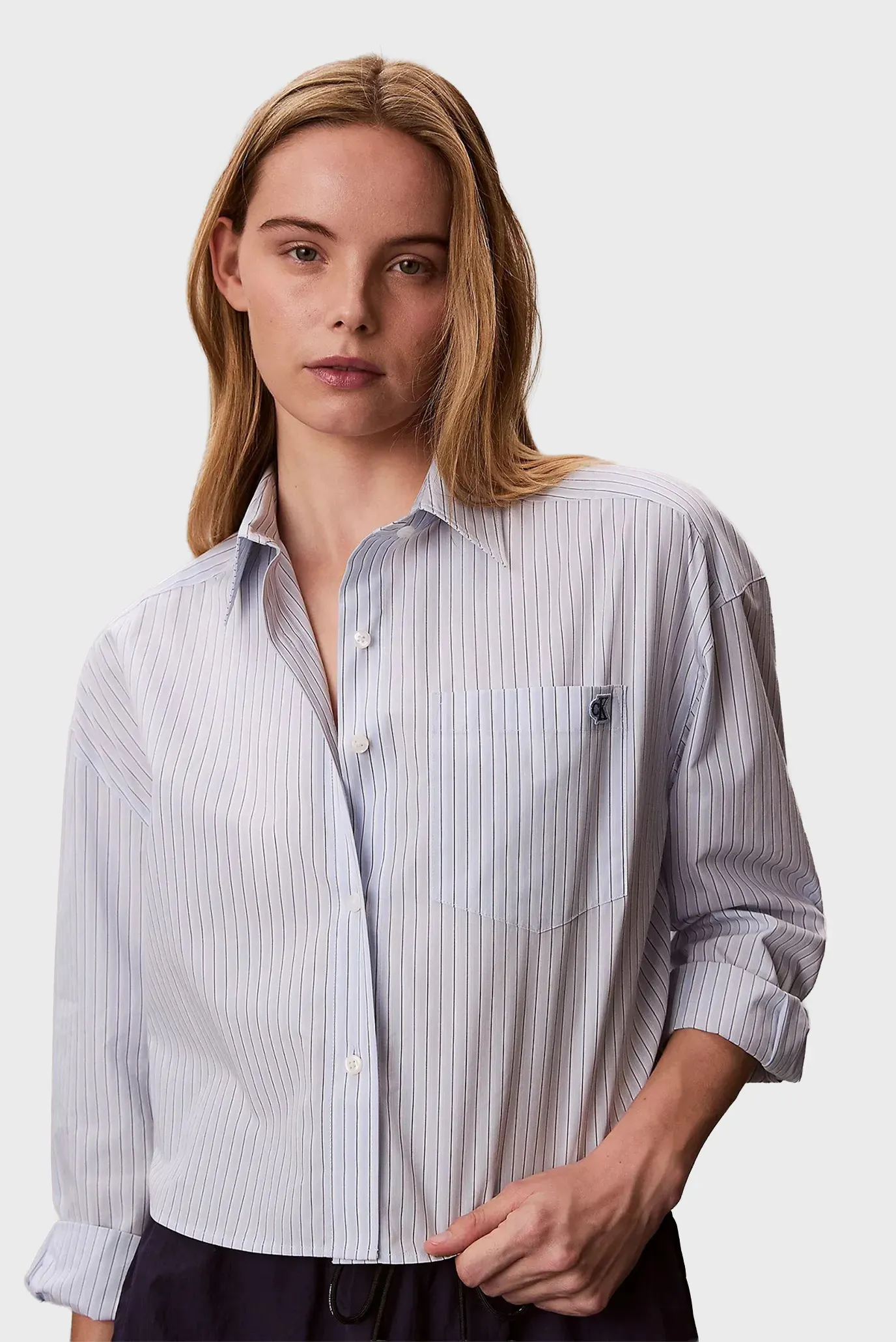 Ko'ylak/YARNDYE COTTON POPLIN CROPPED SH 1