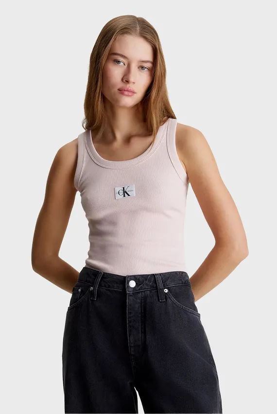 Mayka WOVEN LABEL RIB TANK TOP Calvin Klein Jeans