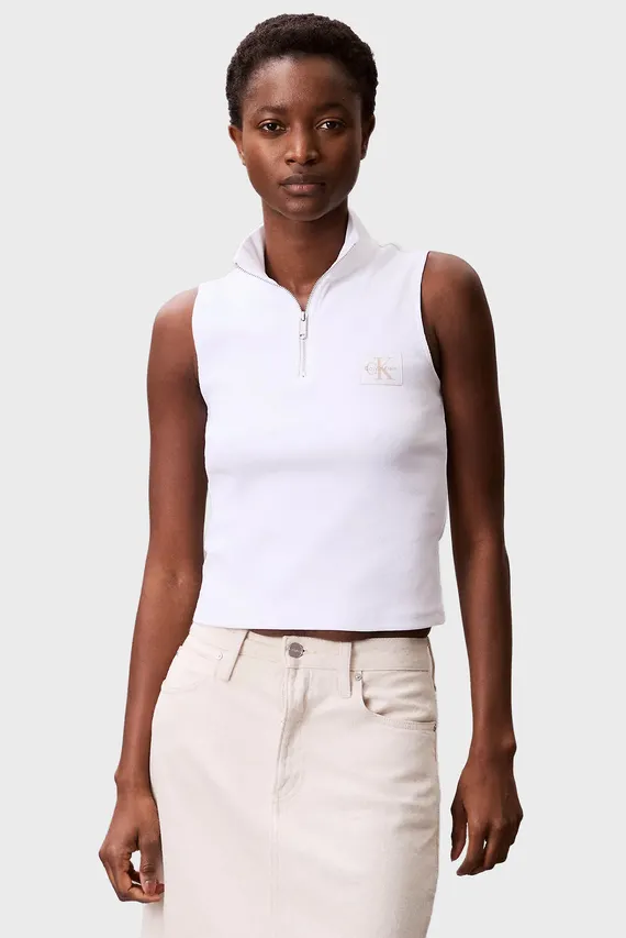 Топ A- WOVEN LABEL SL QZ Calvin Klein Jeans