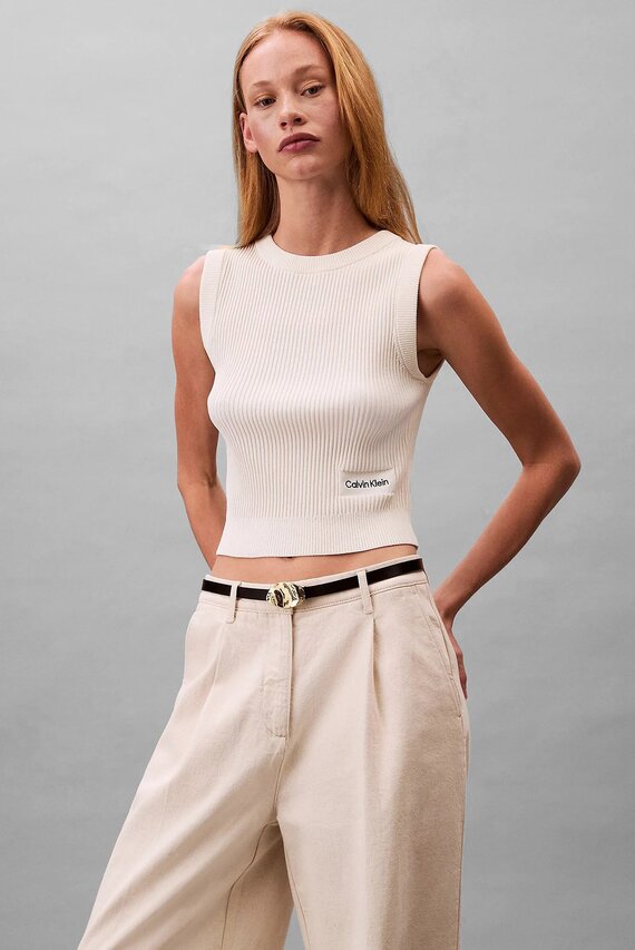 Sviter A- Viscose Nylon Crew Neck Vest Calvin Klein Jeans Sviter A- Viscose Nylon Crew Neck Vest Calvin Klein Jeans