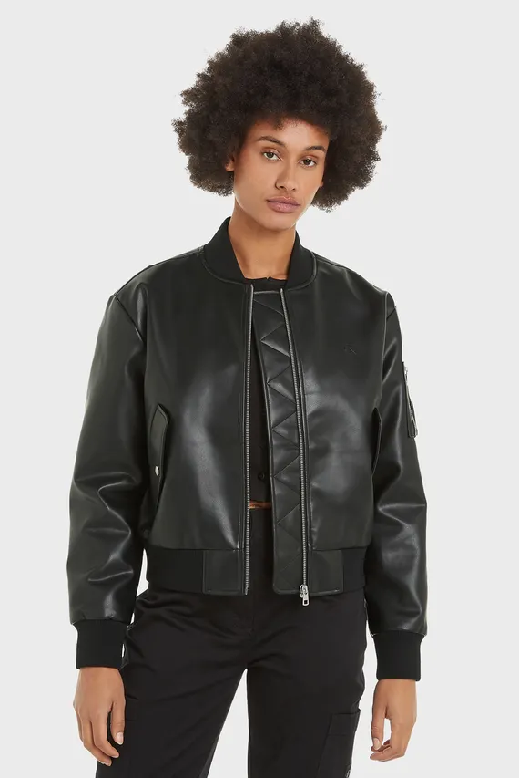 Куртка кожаная FAUX LEATHER BOMBER JACKET Calvin Klein Jeans