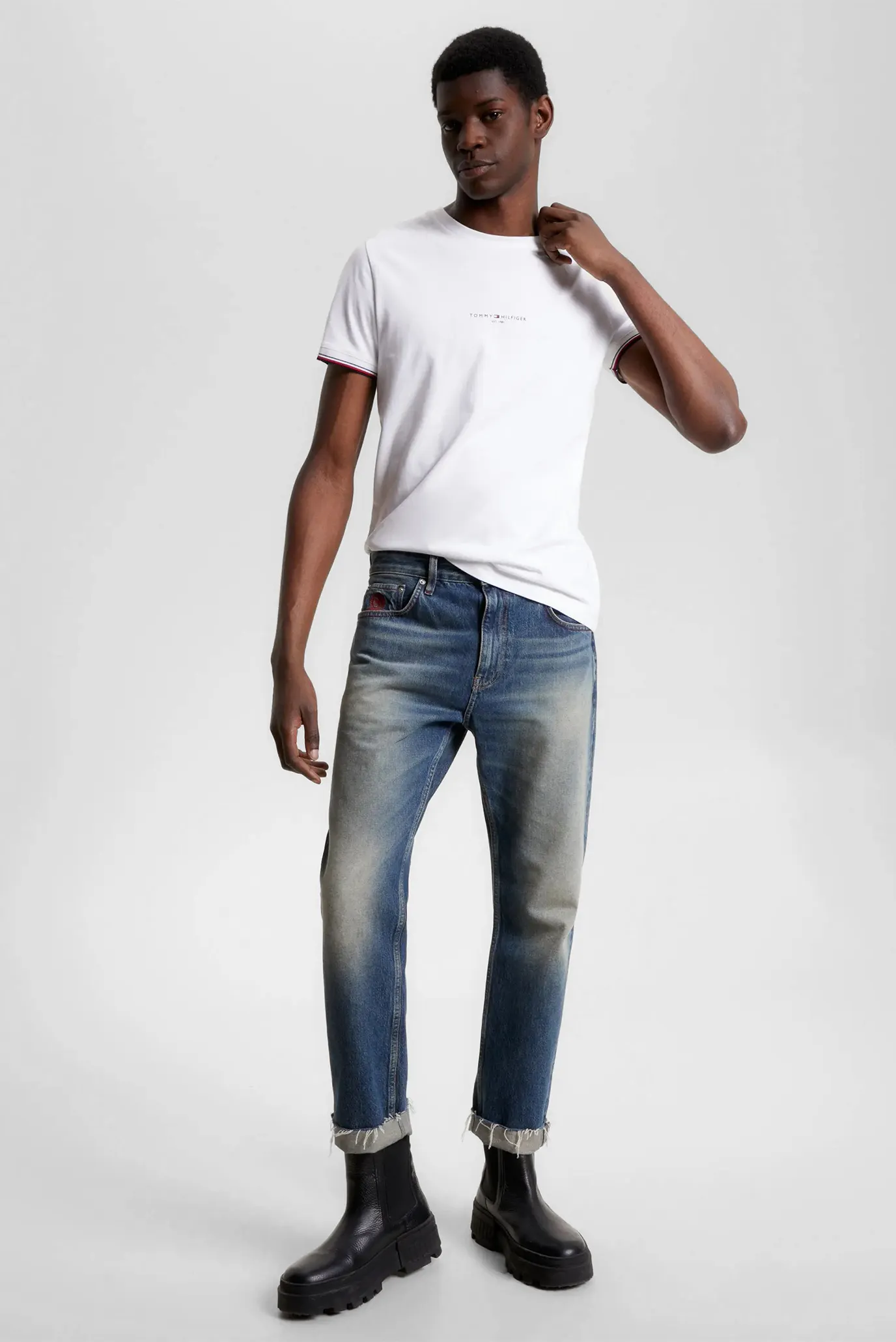 Futbolka TOMMY LOGO TIPPED TEE 2