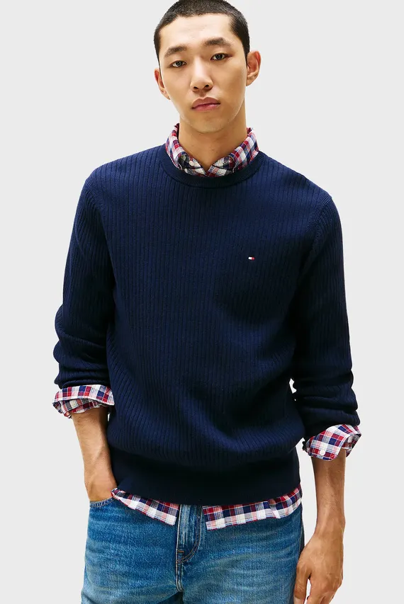 Sviter PIMA CTN CASH STRUCTURE CREW Tommy Hilfiger