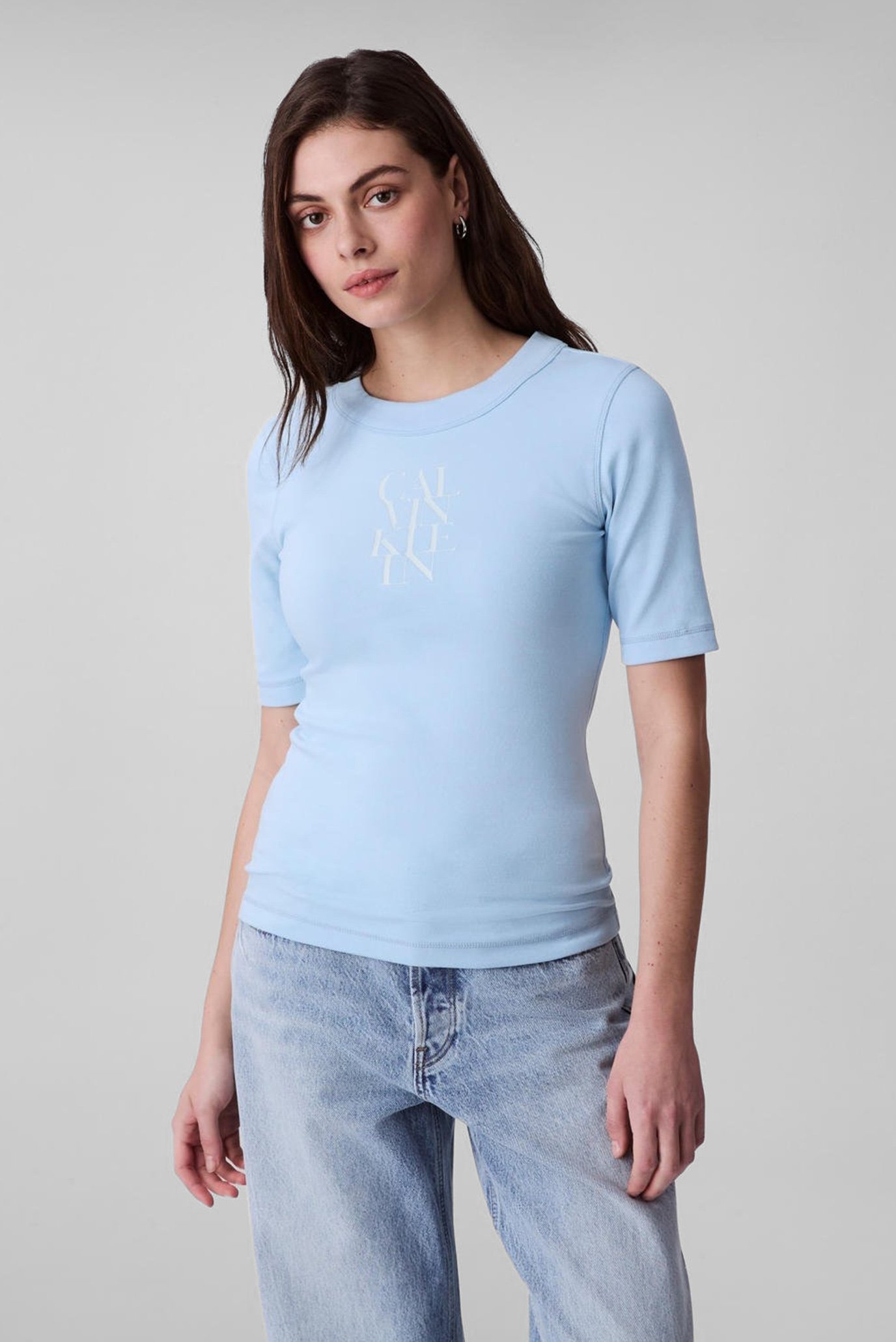 Futbolka SS COTTON 1X1 RIB LOGO TEECalvin Klein Jeans Futbolka SS COTTON 1X1 RIB LOGO TEE 1