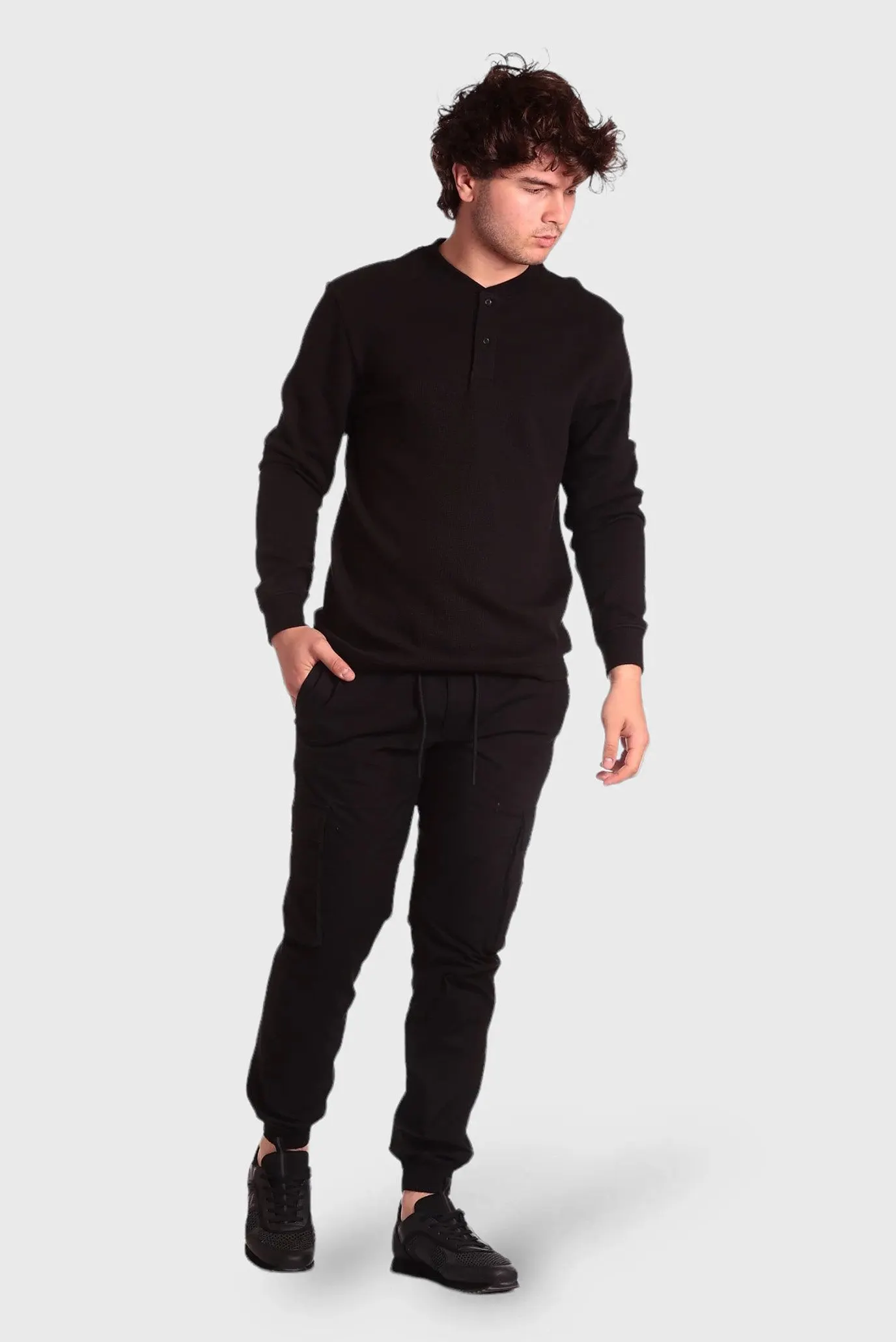 Лонгслив BADGE WAFFLE LS HENLEY 2