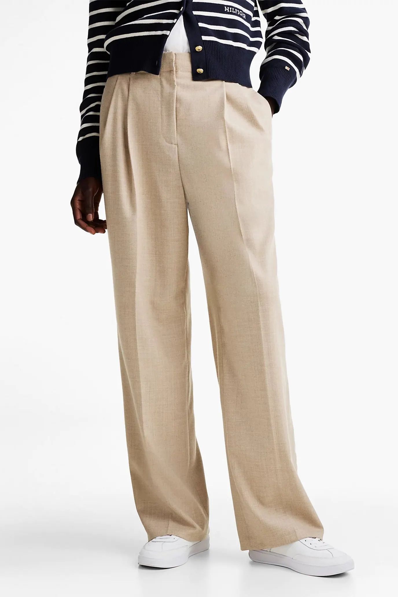 Ishton SOFT WOOL MIX RELAXED STR PANT 1