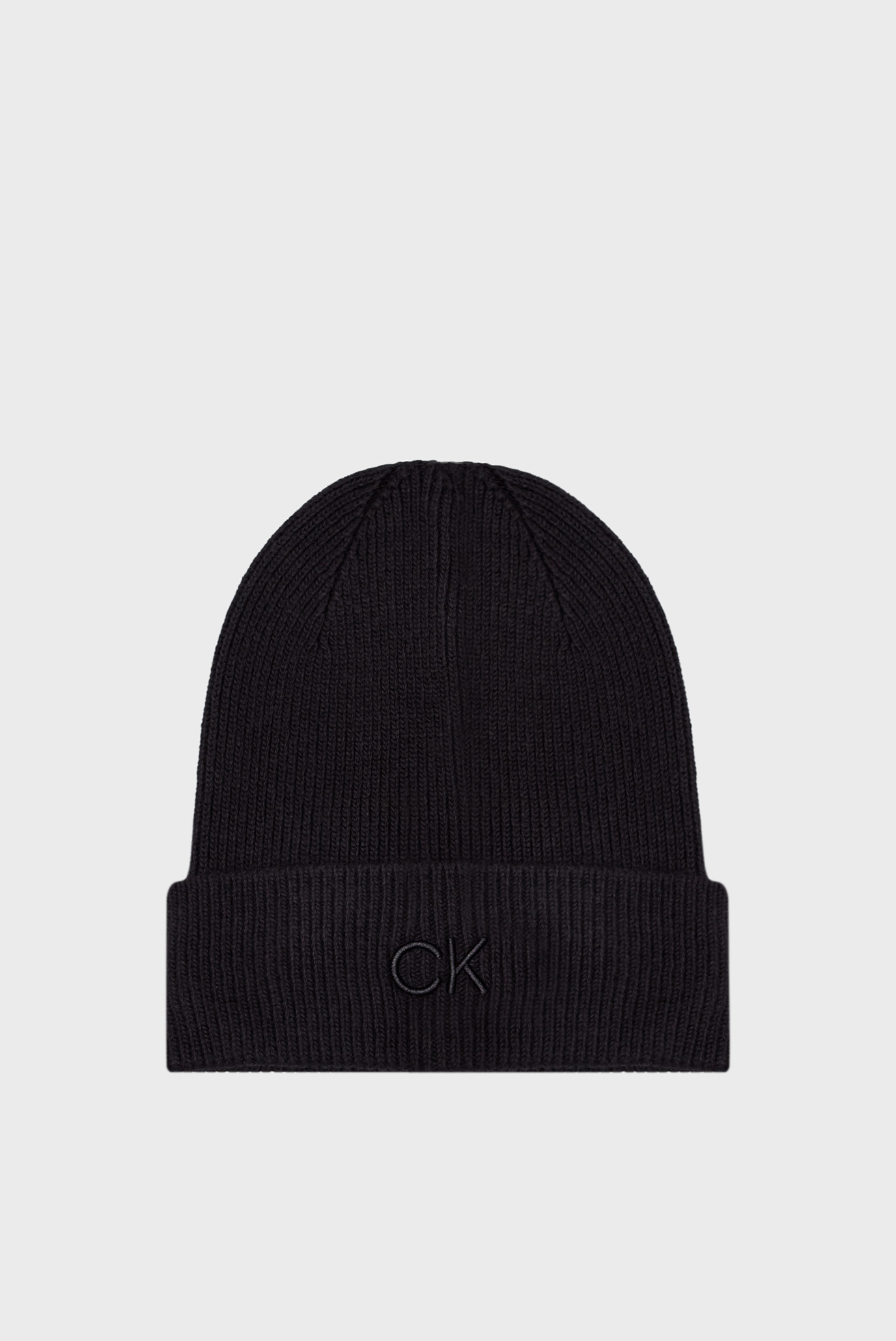 Shapka CK EMBROIDERY FINE RIB BEANIECalvin Klein Shapka CK EMBROIDERY FINE RIB BEANIE 1