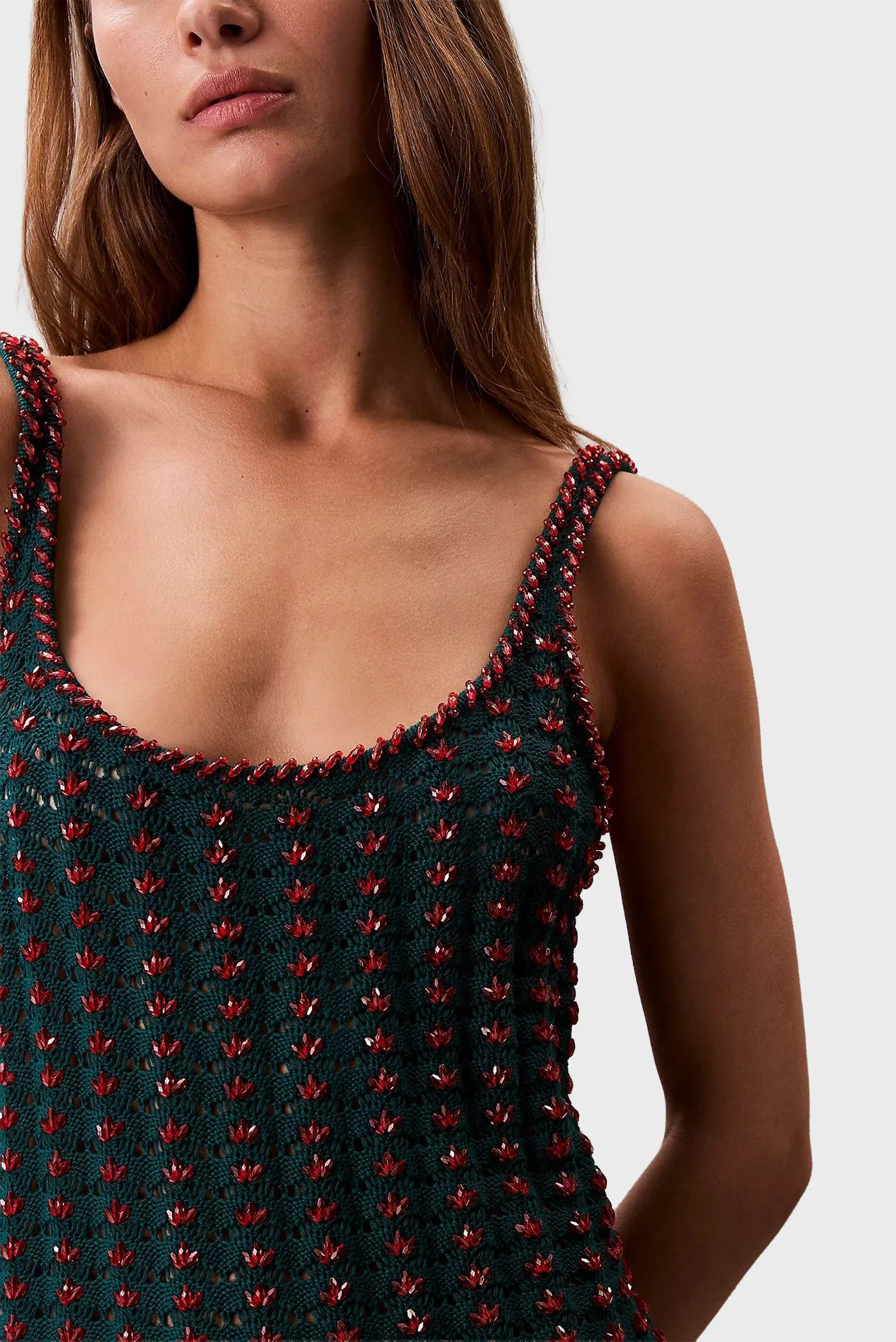 Koʻylak Crochet Beaded Tank Mini Dress 2