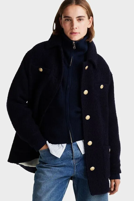 Куртка демисезонная/BOUCLE GOLD BUTTON SHACKET Tommy Hilfiger