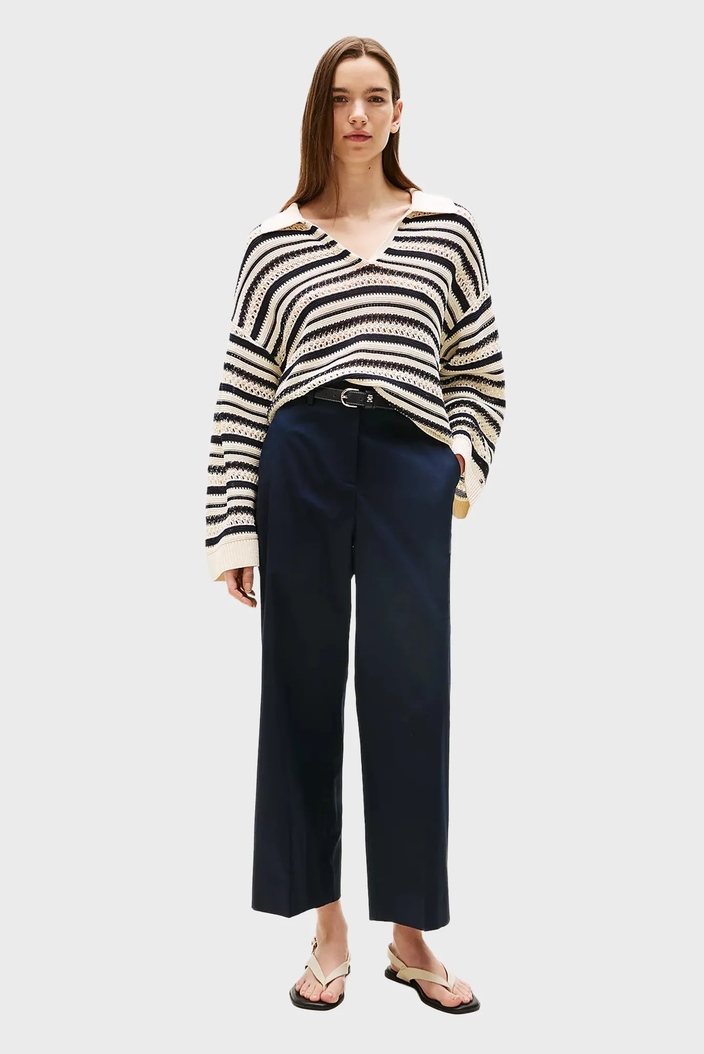 Штаны COTTON WIDE LEG ANKLE CHINO PANT 2